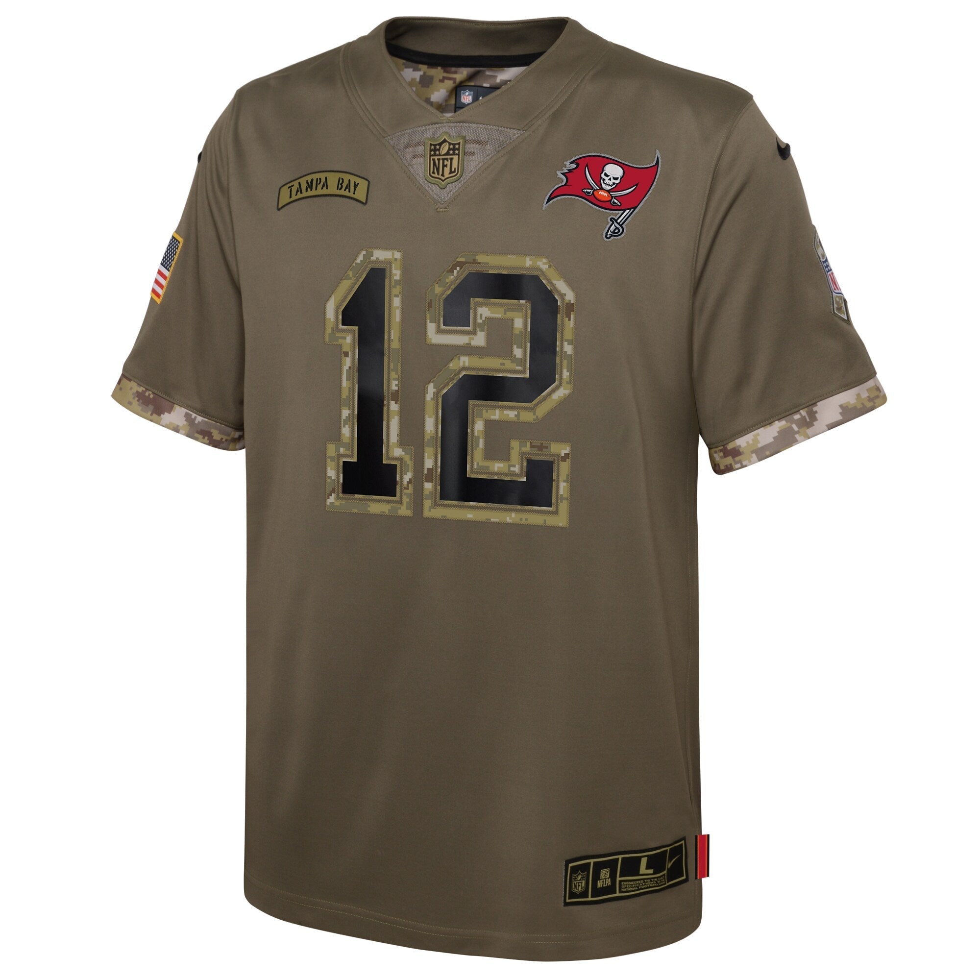 Youth Nike Tom Brady Olive Tampa Bay Buccaneers 2022 Salute To Service Player Limited Jersey - vstockx
