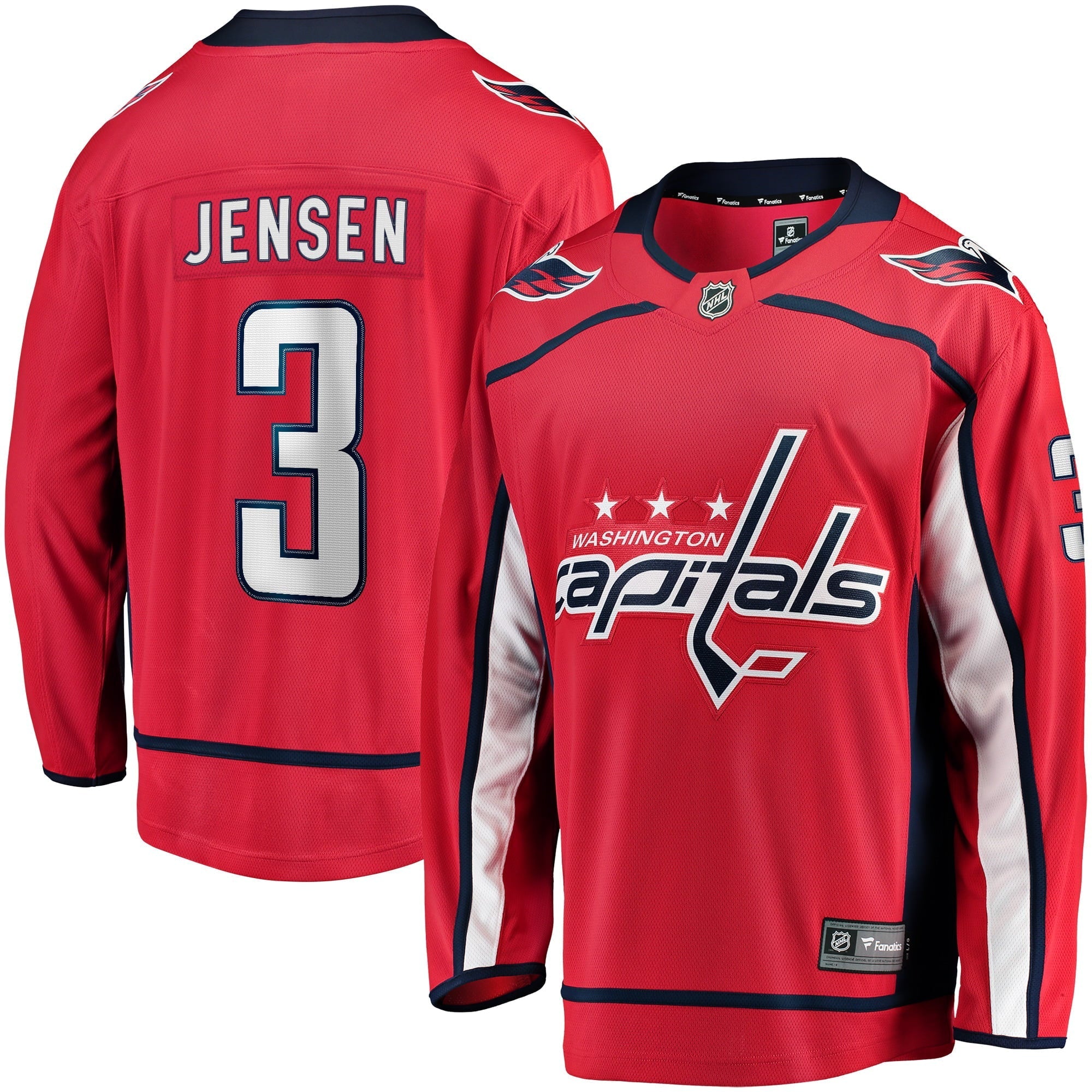 Men's Fanatics Branded Nick Jensen Red Washington Capitals Replica Player Jersey - vstockx