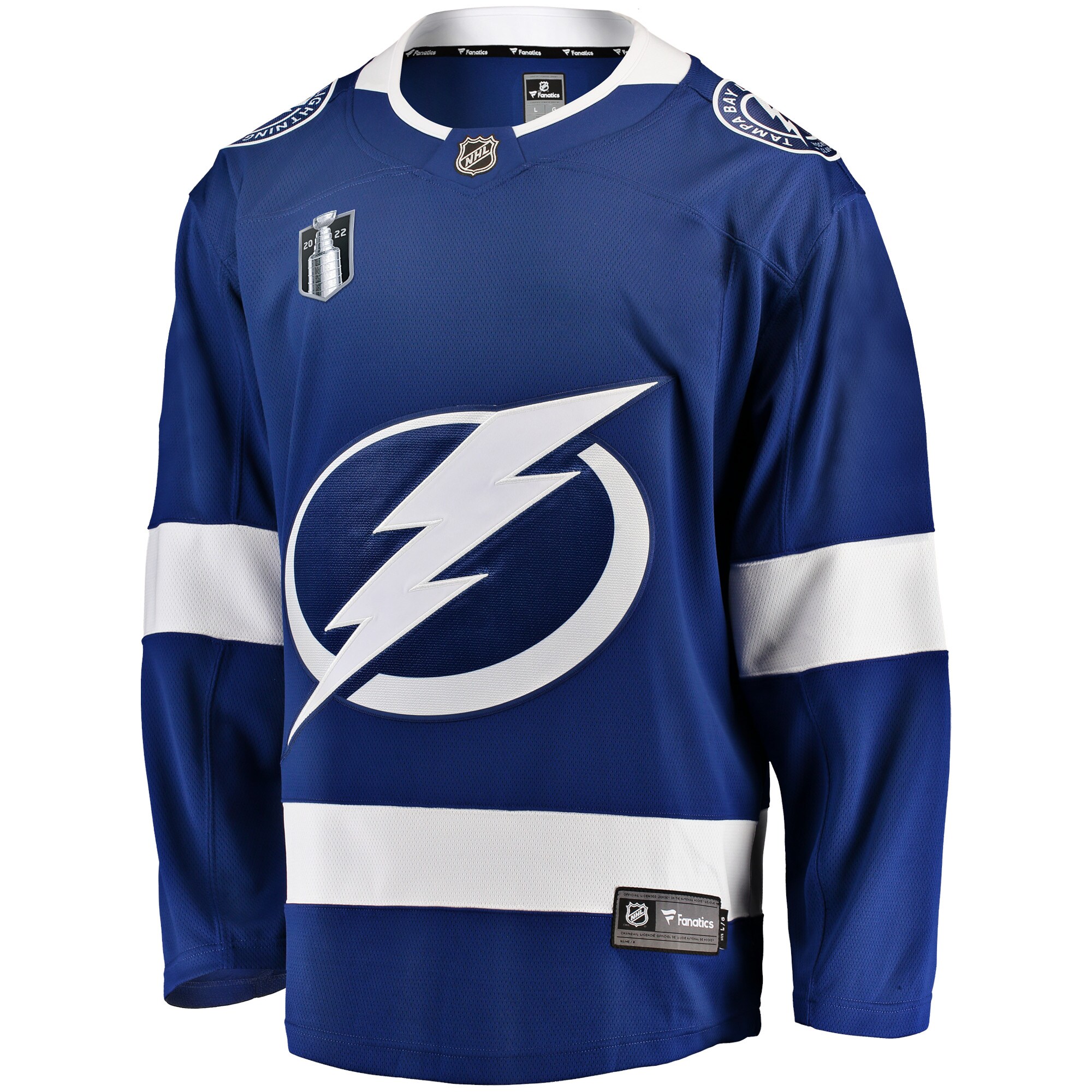 Tampa Bay Lightning Fanatics Branded Home 2022 Stanley Cup Final Breakaway Jersey - Blue - vstockx