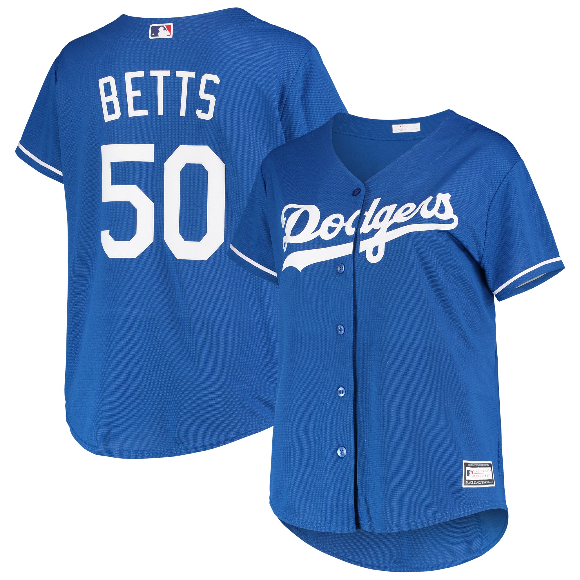 Mookie Betts Los Angeles Dodgers Women's Plus Size Replica Player Jersey - Royal - vstockx