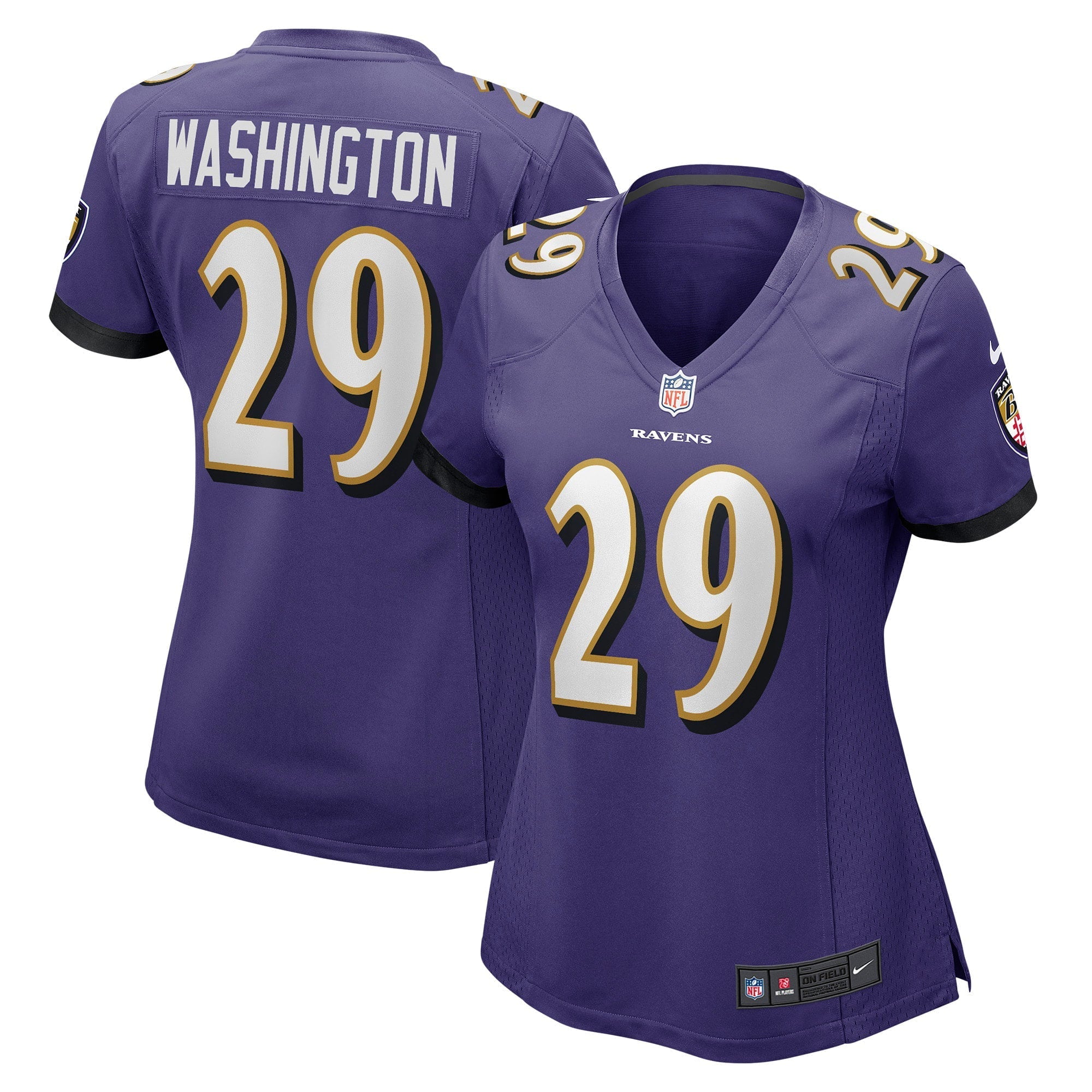 Women's Nike Ar'Darius Washington Purple Baltimore Ravens Player Game Jersey - vstockx