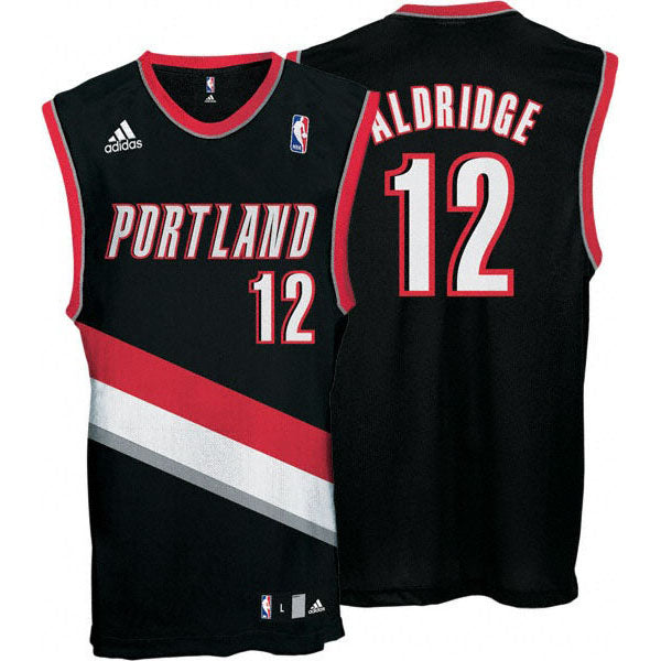 Men's Portland Trail Blazers LaMarcus Aldridge Away Jersey - Black - vstockx