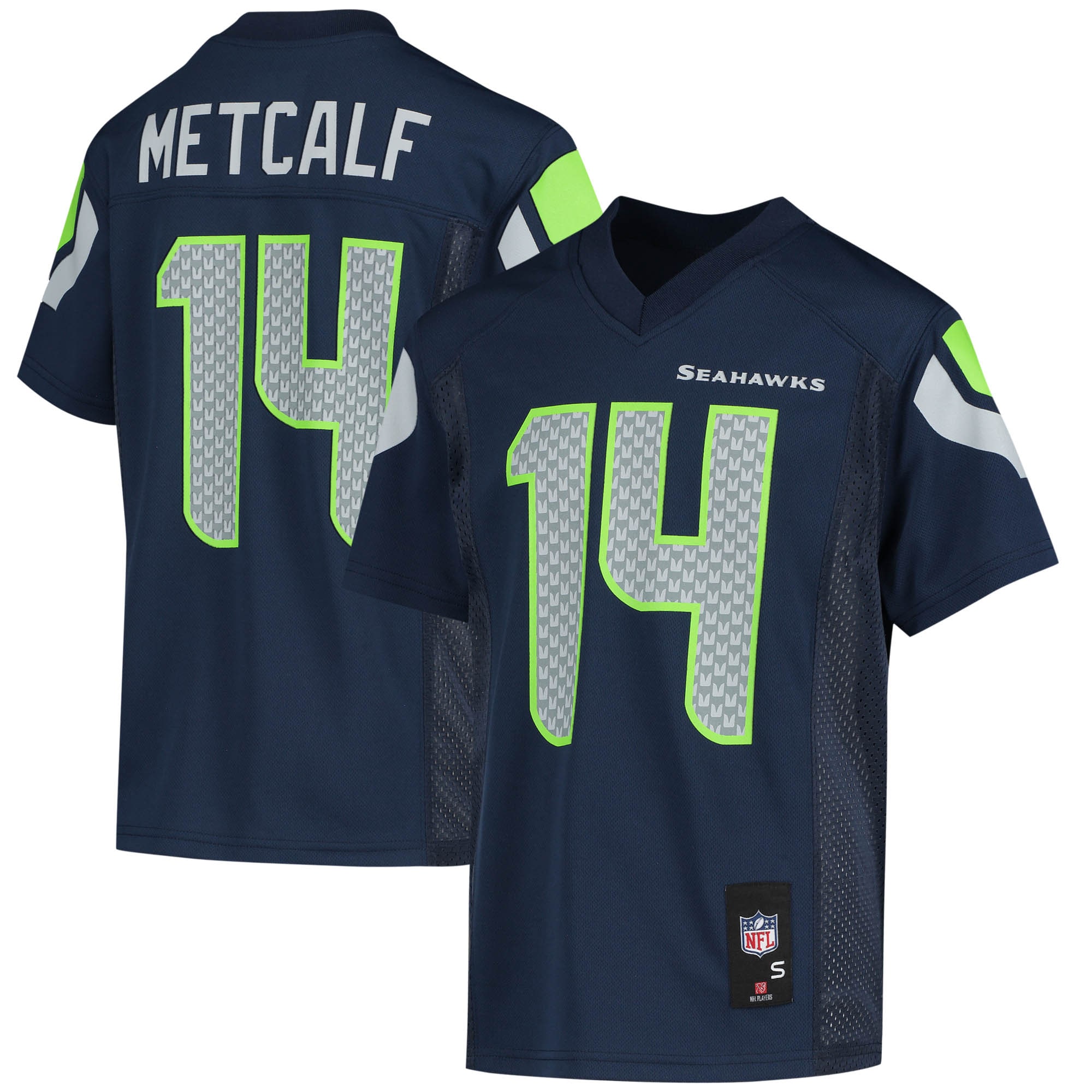 DK Metcalf Seattle Seahawks Youth Replica Player Jersey - Navy - vstockx