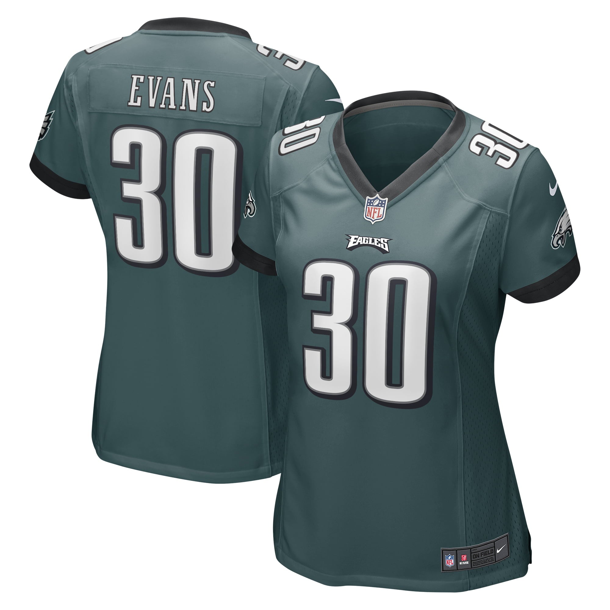 Women's Nike Justin Evans Midnight Green Philadelphia Eagles Game Player Jersey - vstockx