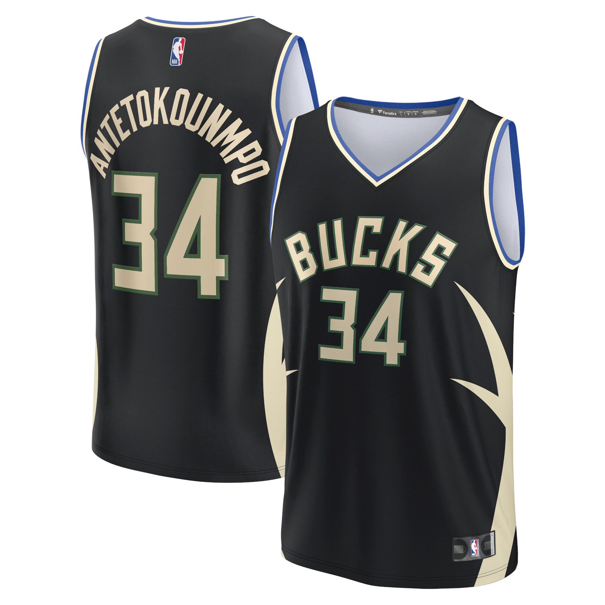 Giannis Antetokounmpo Milwaukee Bucks Fanatics Branded Youth Player Jersey - Statement Edition - Black - vstockx