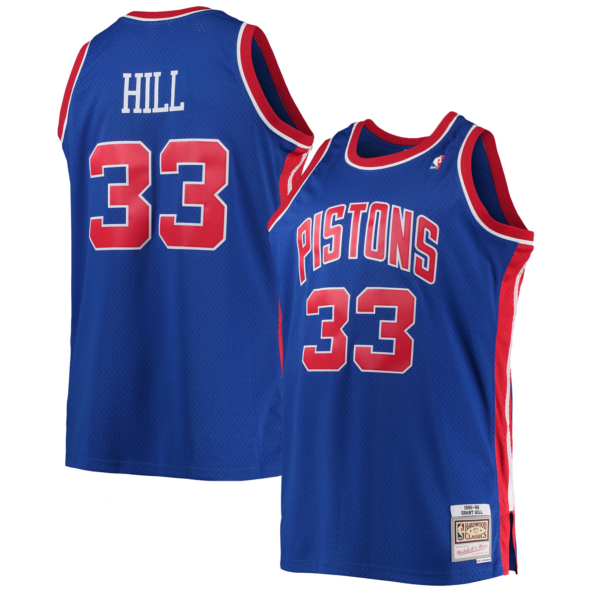 Grant Hill Detroit Pistons Mitchell & Ness Big & Tall Hardwood Classics Swingman Jersey - Blue - vstockx