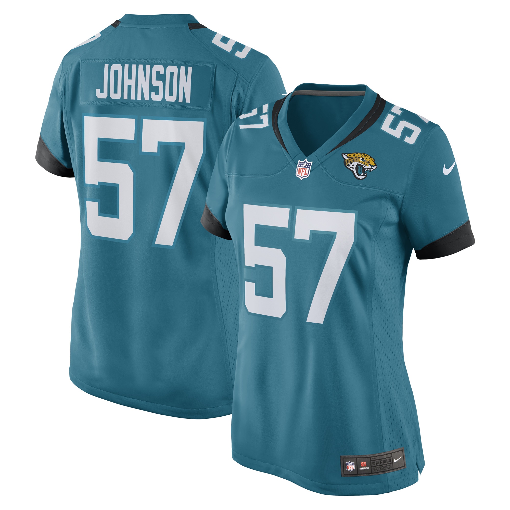 Caleb Johnson Jacksonville Jaguars Nike Women's Game Player Jersey - Teal - vstockx
