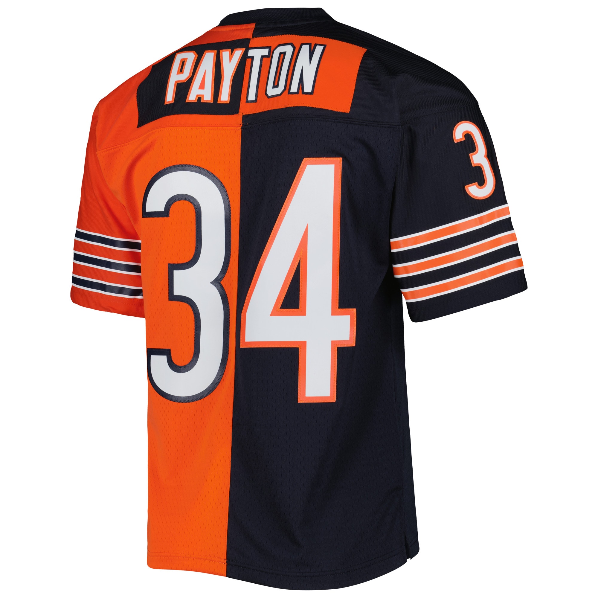 Walter Payton Chicago Bears Mitchell & Ness 1985 Split Legacy Replica Jersey - Navy/Orange - vstockx