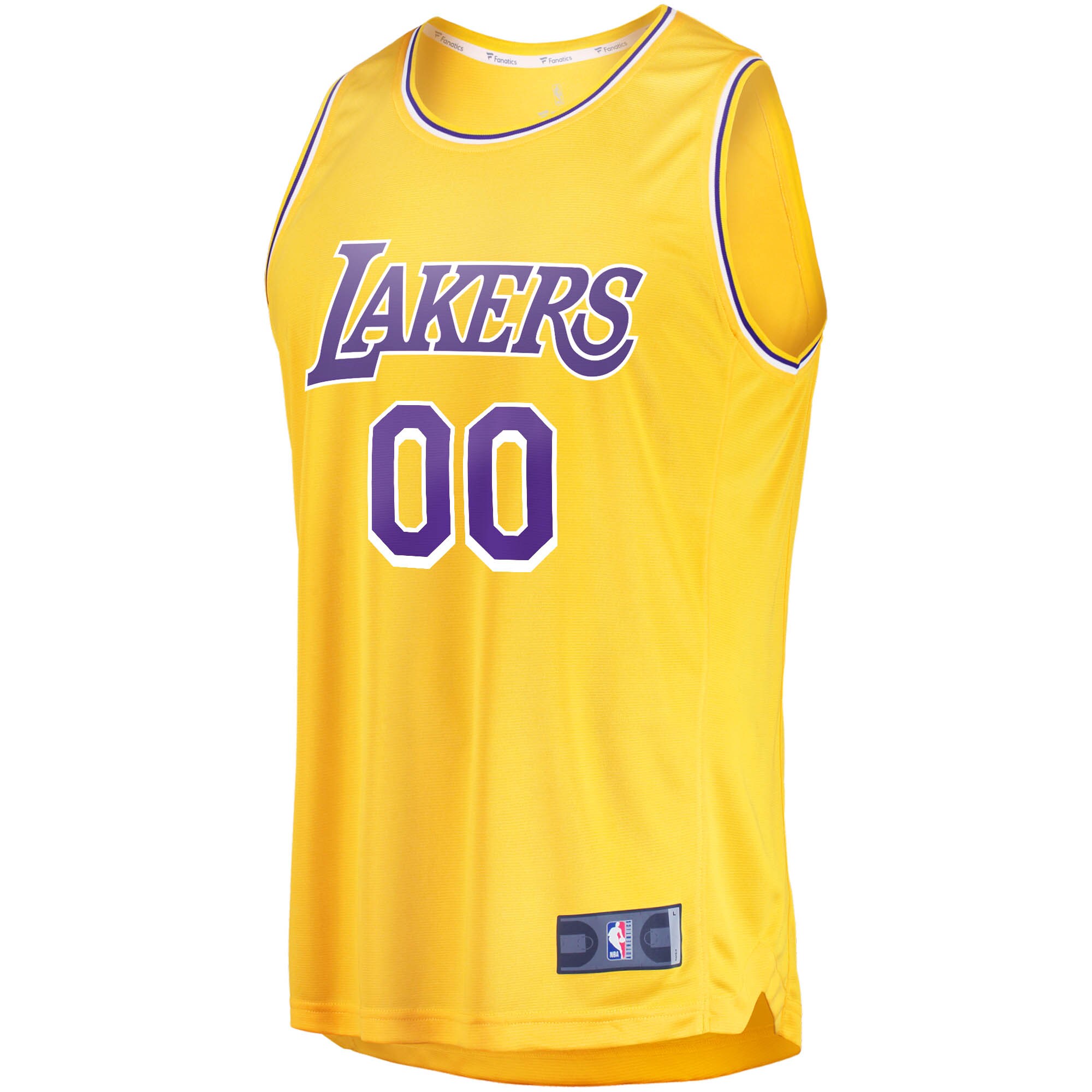 Los Angeles Lakers Fanatics Branded Youth 2018/19 Fast Break Custom Replica Jersey Gold - Icon Edition - vstockx