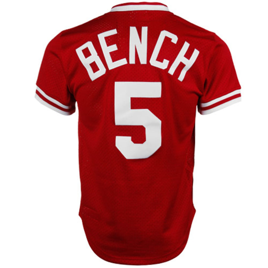 Men's Cincinnati Reds Johnny Bench Mitchell & Ness Red 1983 Authentic Cooperstown Collection Mesh Batting Practice Jersey - vstockx
