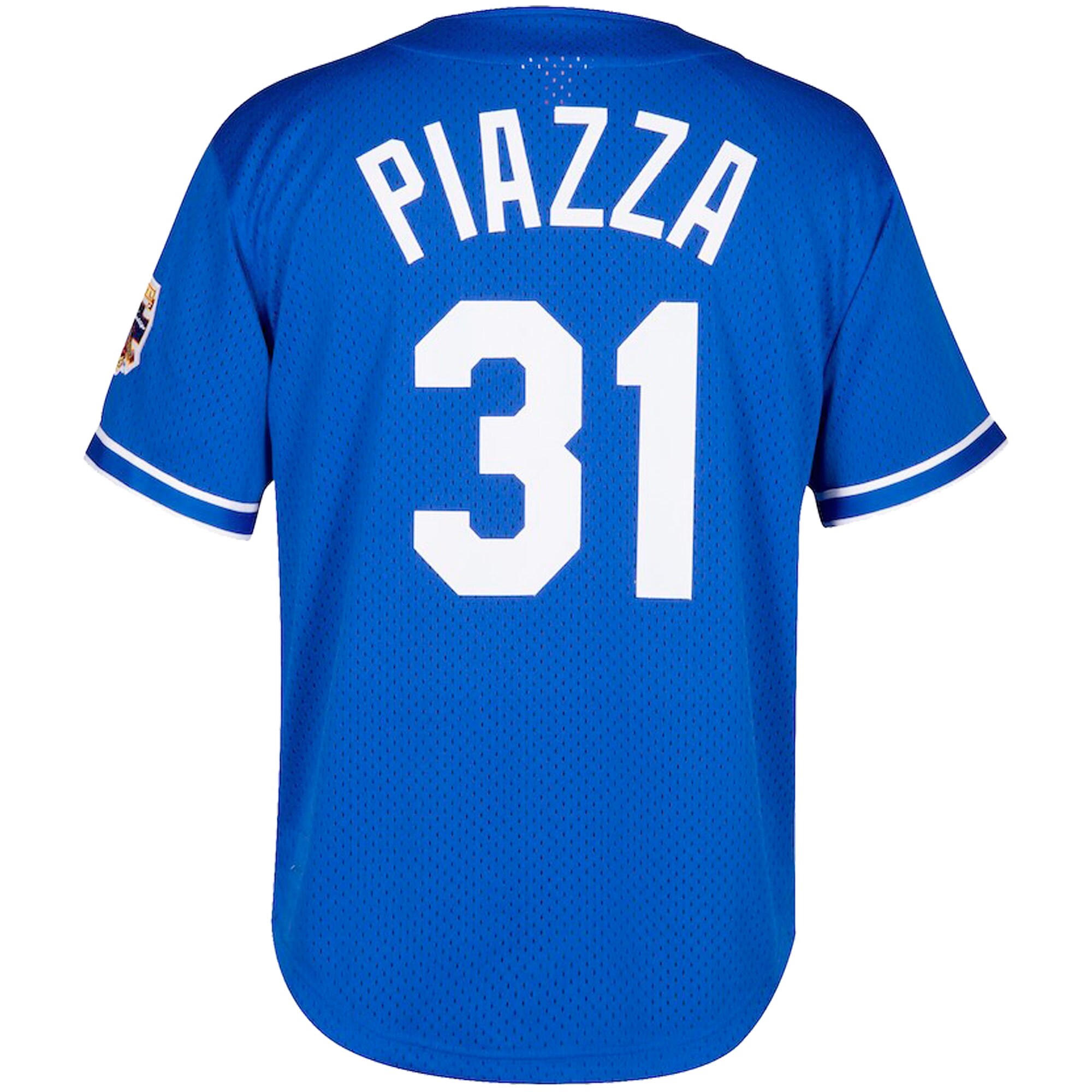Mike Piazza Los Angeles Dodgers Mitchell & Ness Big & Tall Cooperstown Collection Mesh Button-Up Jersey- Royal - vstockx