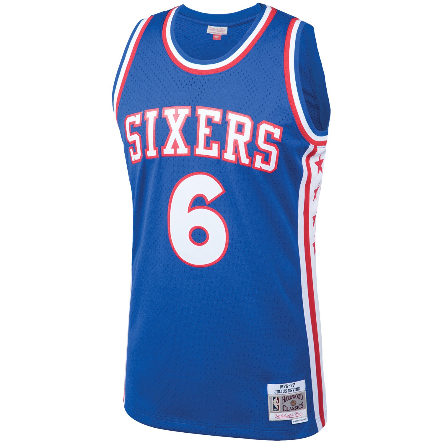 Julius Erving Philadelphia 76ers Mitchell & Ness Hardwood Classics Swingman Jersey - Royal - vstockx
