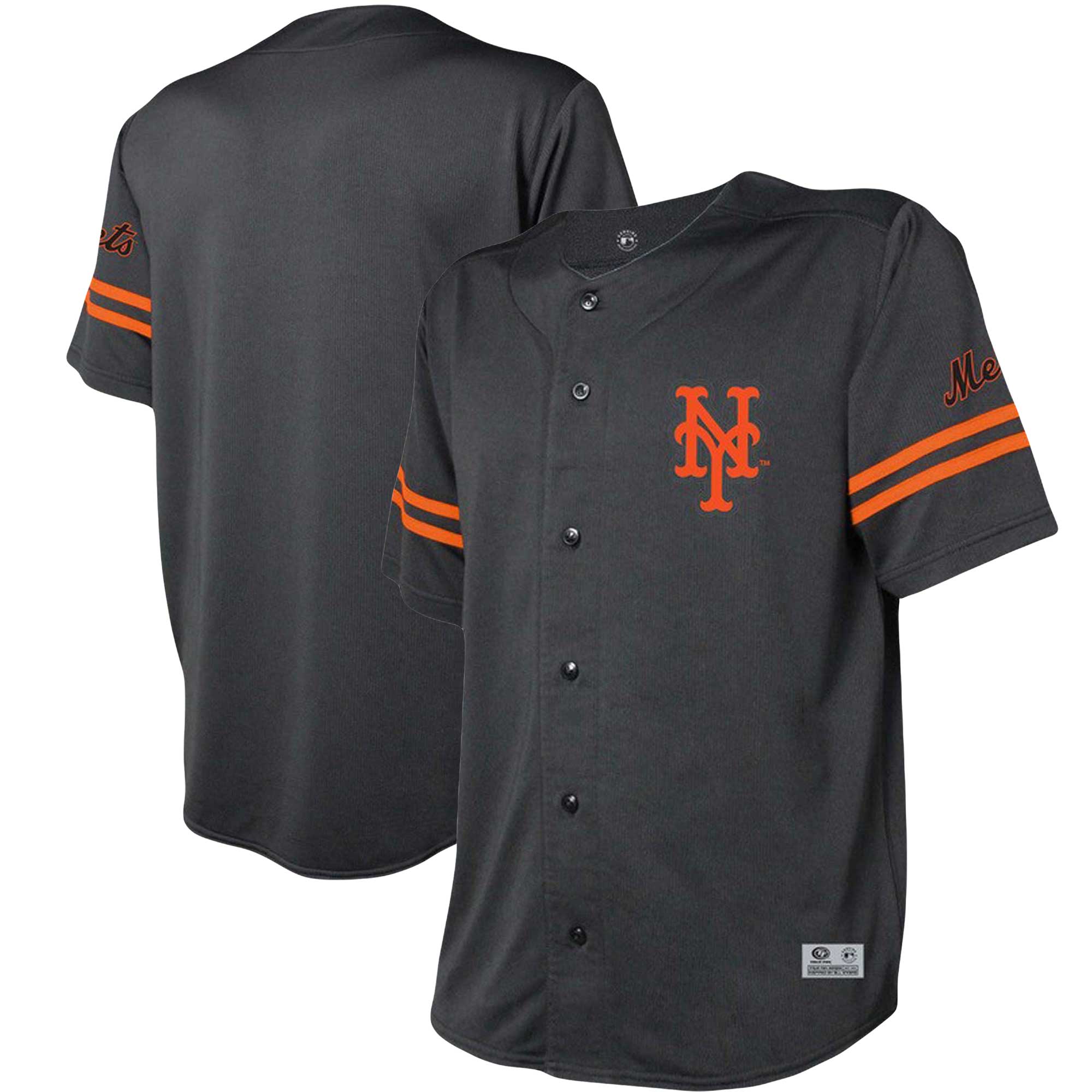 New York Mets Stitches Team Fashion Jersey - Black - vstockx