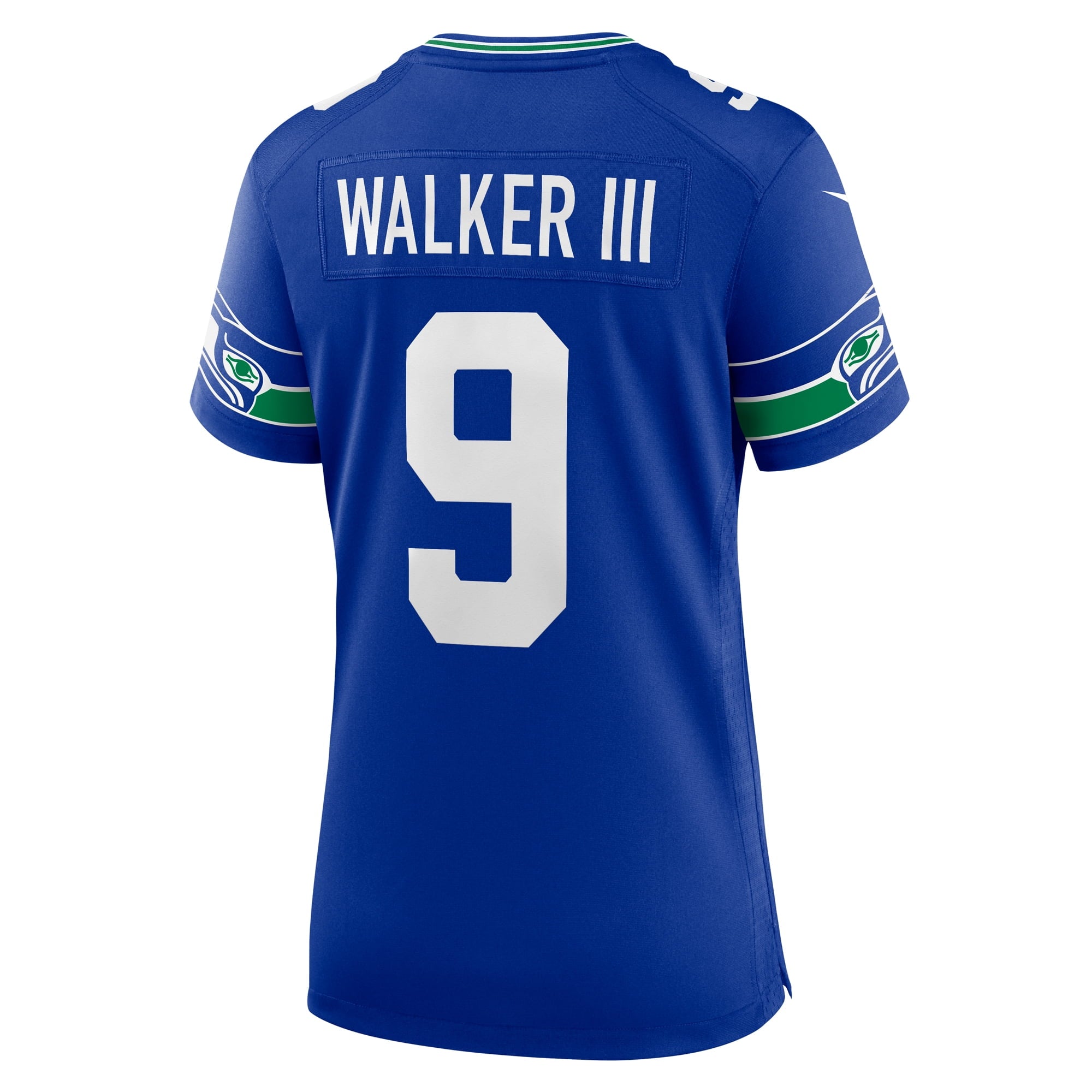 Women's Nike Kenneth Walker III Royal Seattle Seahawks Throwback Player Game Jersey - vstockx