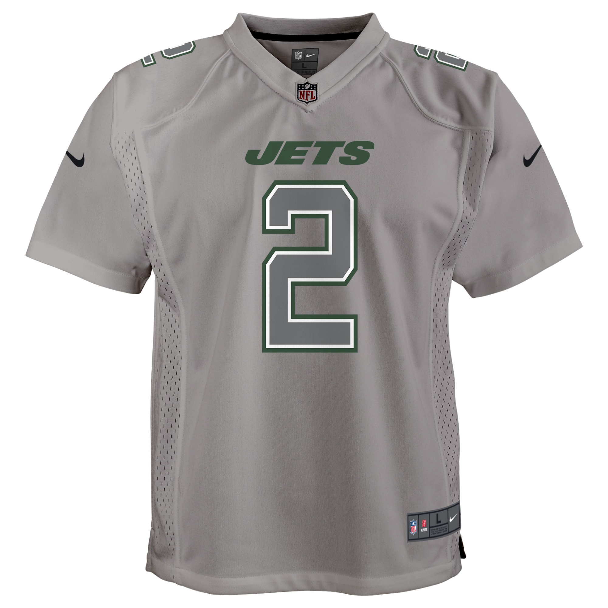 Zach Wilson New York Jets Nike Youth Atmosphere Game Jersey - Gray - vstockx