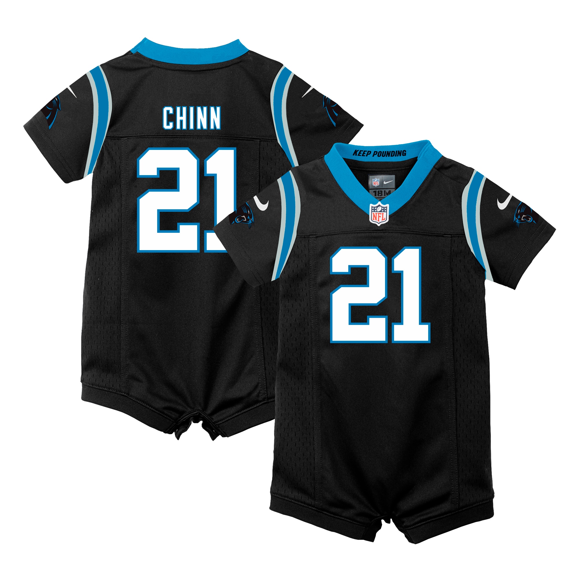 Jeremy Chinn Carolina Panthers Nike Newborn Romper Game Jersey - Black - vstockx
