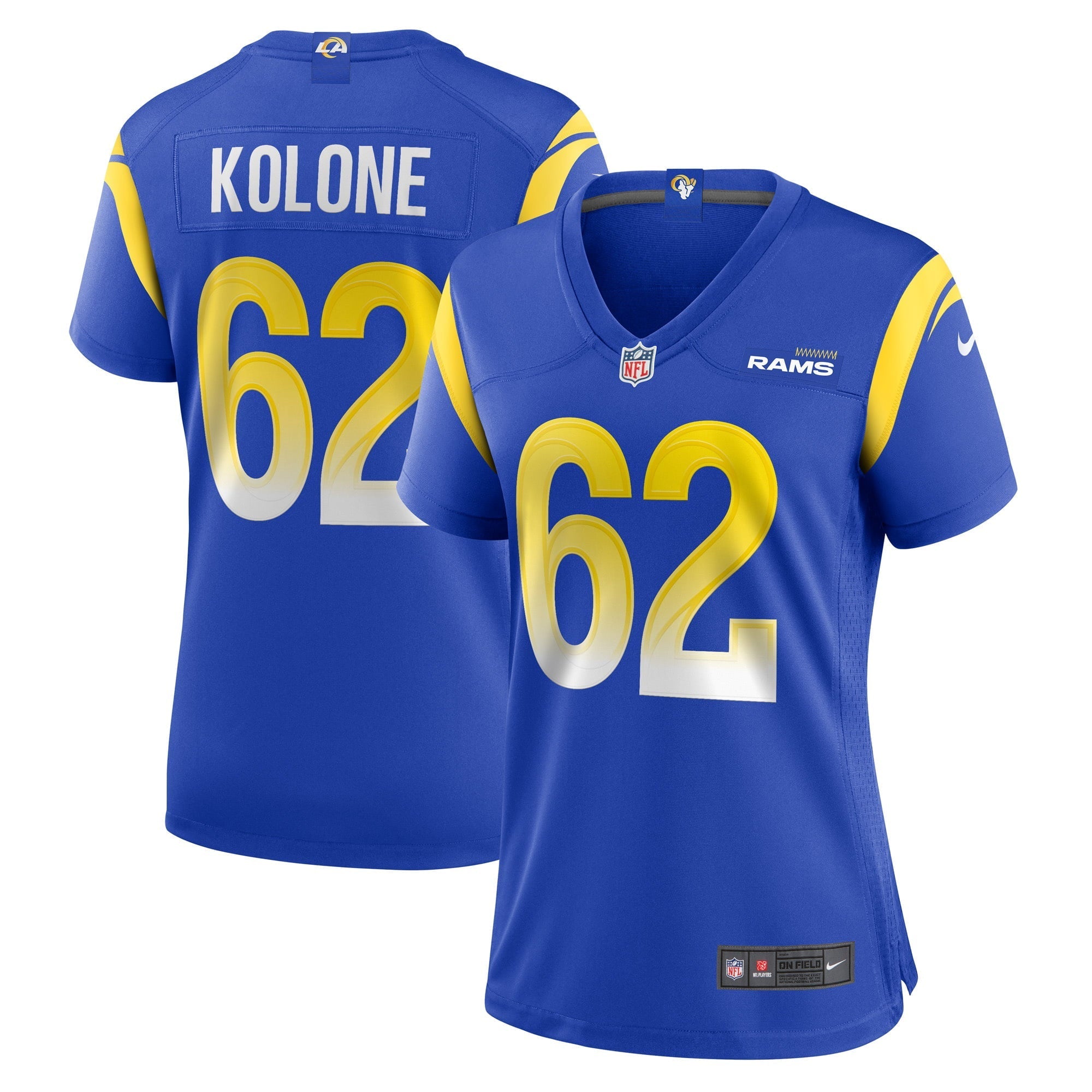 Women's Nike Jeremiah Kolone Royal Los Angeles Rams Team Game Player Jersey - vstockx