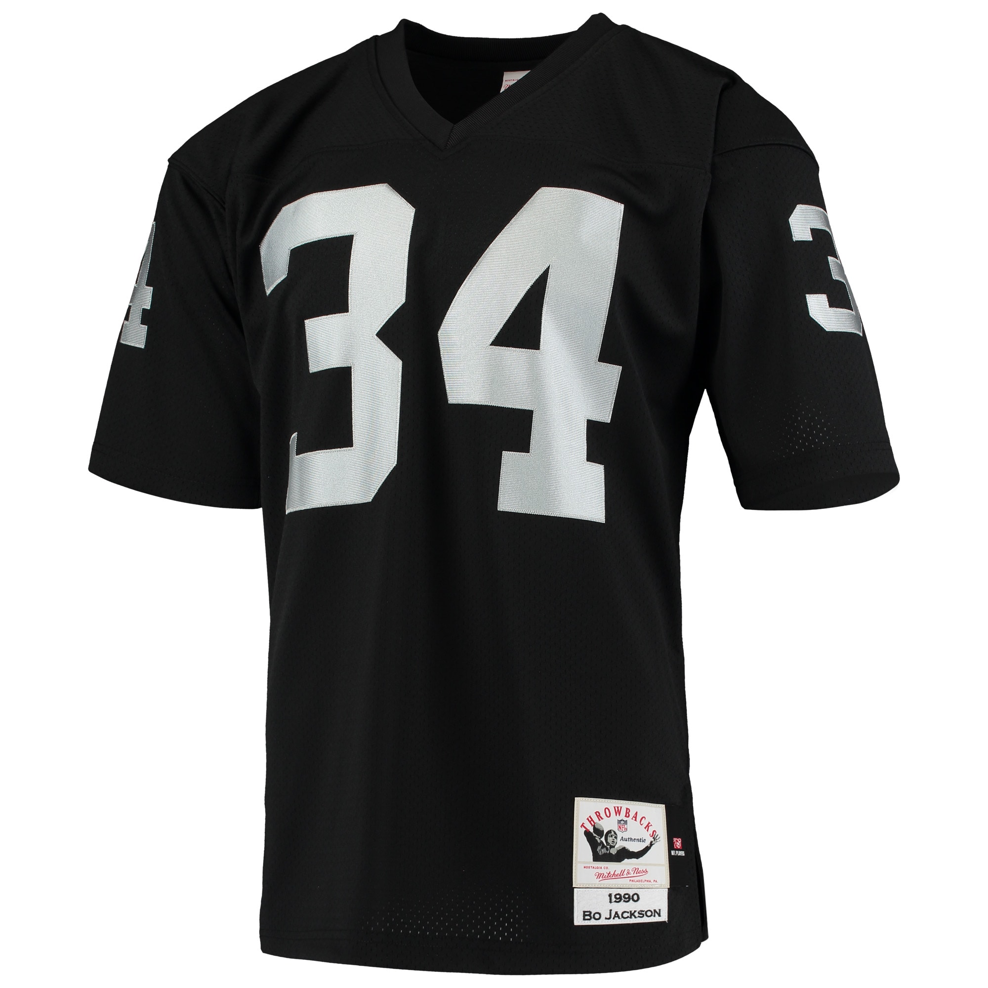 Bo Jackson Las Vegas Raiders Mitchell & Ness 1990 Authentic Throwback Retired Player Jersey - Black - vstockx