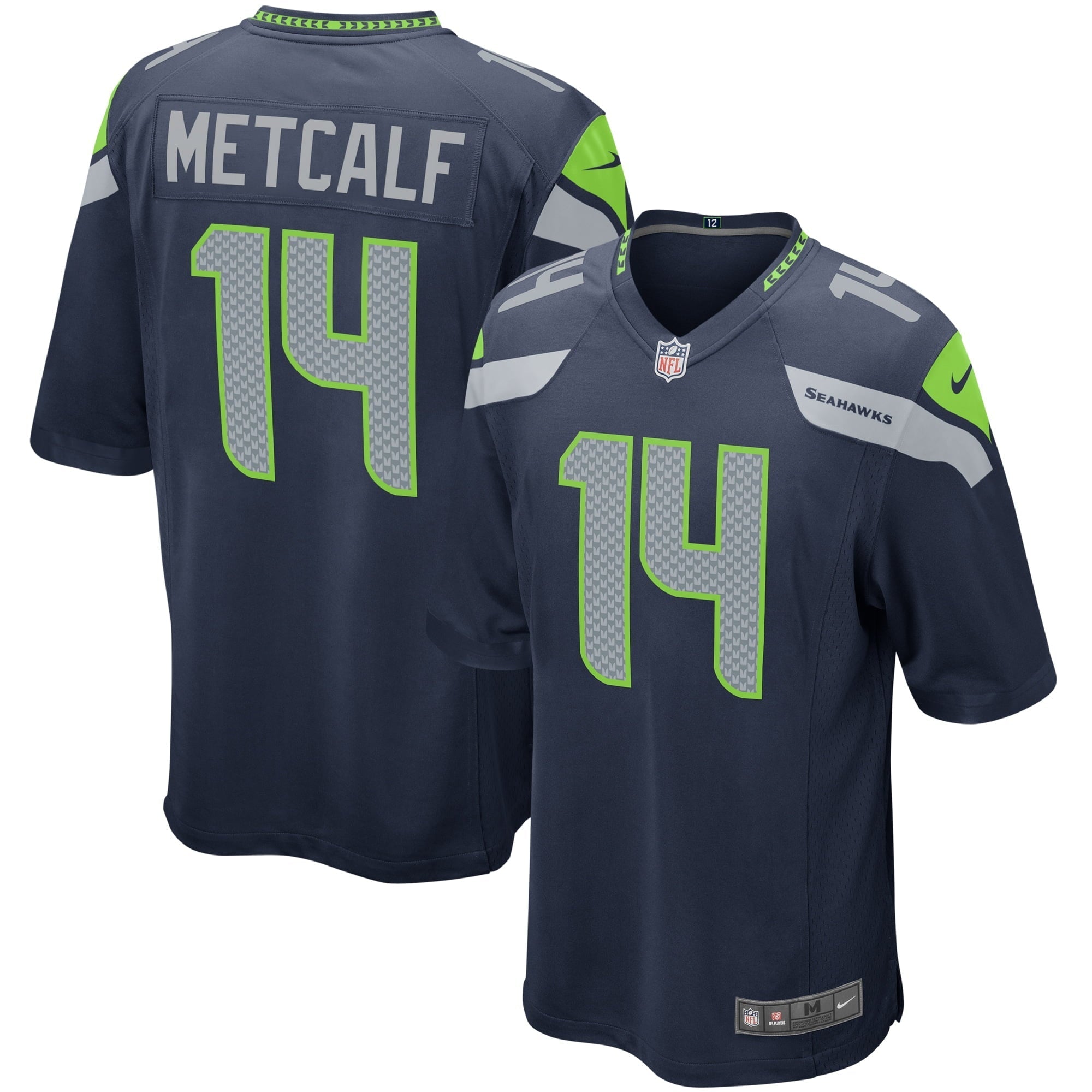 Men's Seattle Seahawks DK Metcalf Nike College Navy Game Player Jersey - vstockx