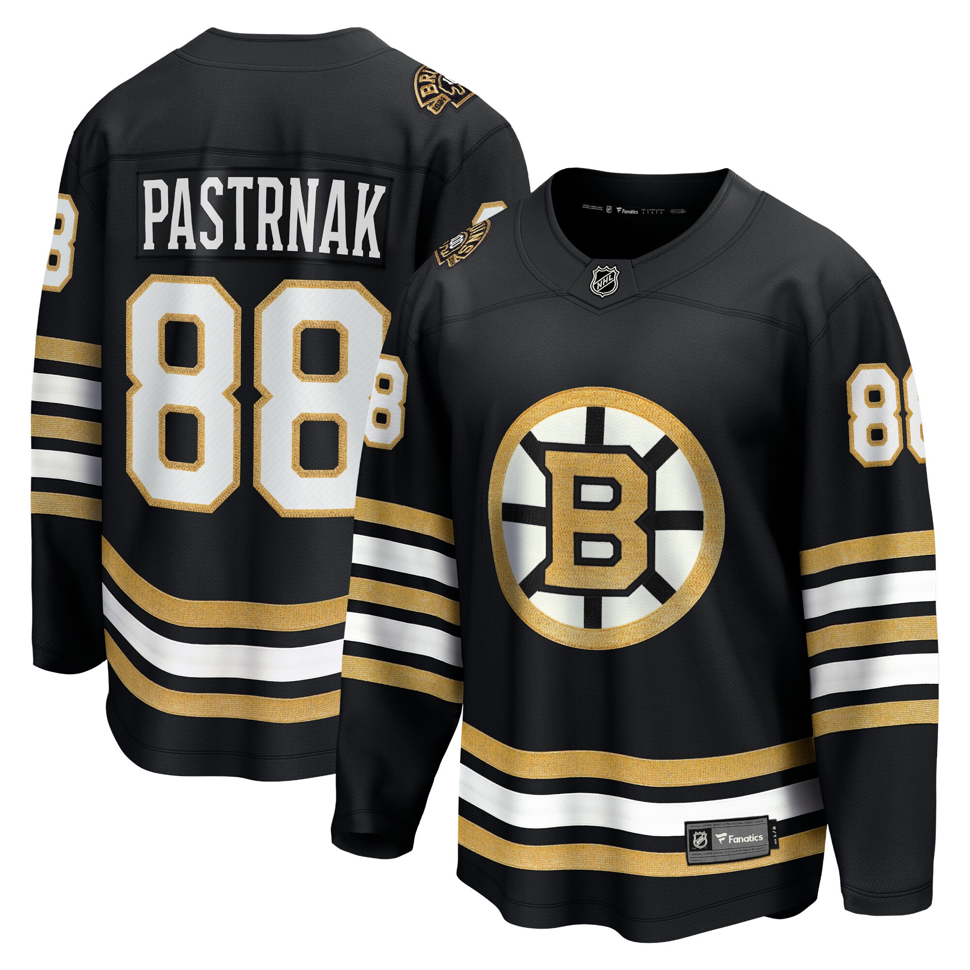 David Pastrnak Boston Bruins Fanatics Branded 100th Anniversary Premier Breakaway Player Jersey - Black - vstockx