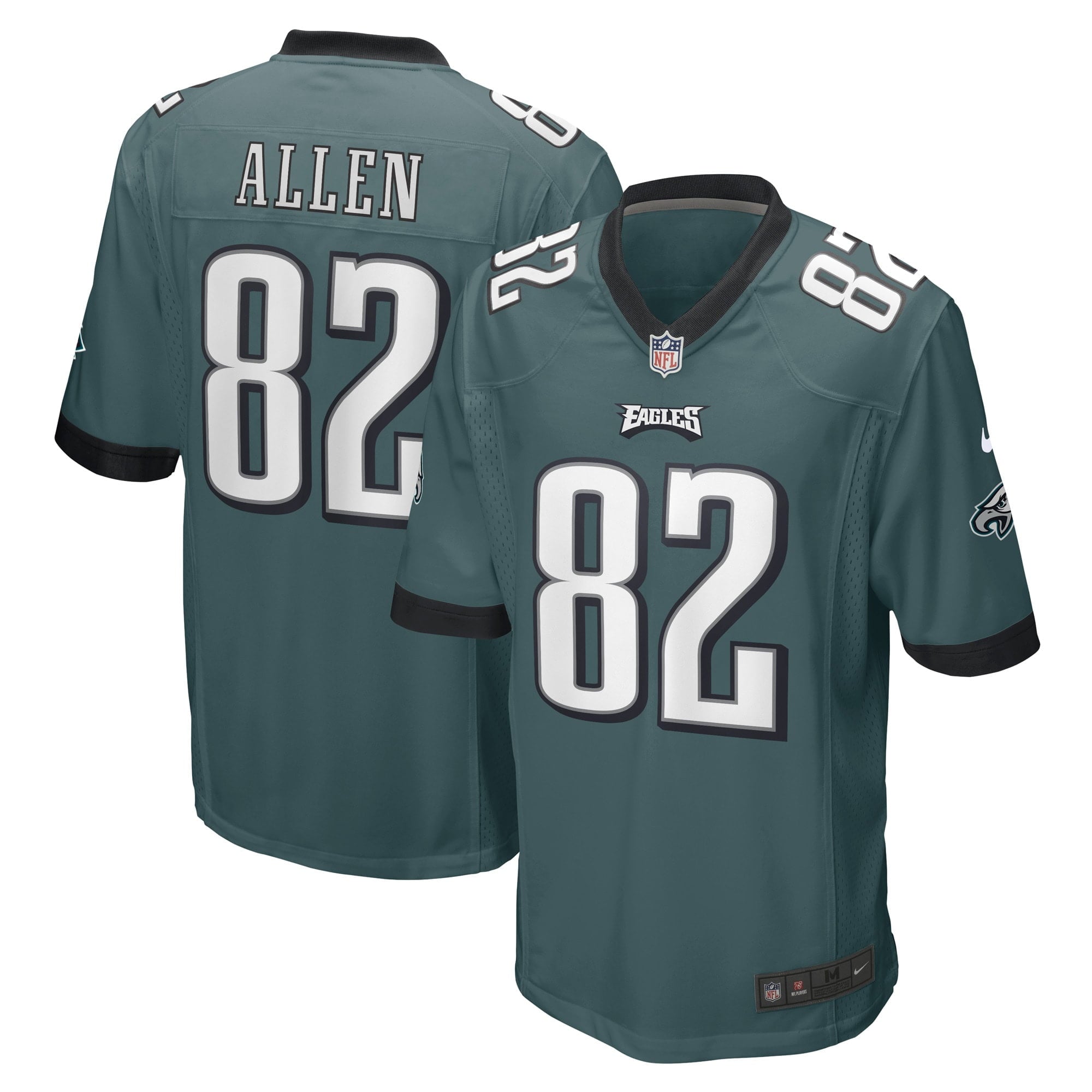 Men's Nike Devon Allen Midnight Green Philadelphia Eagles Game Player Jersey - vstockx