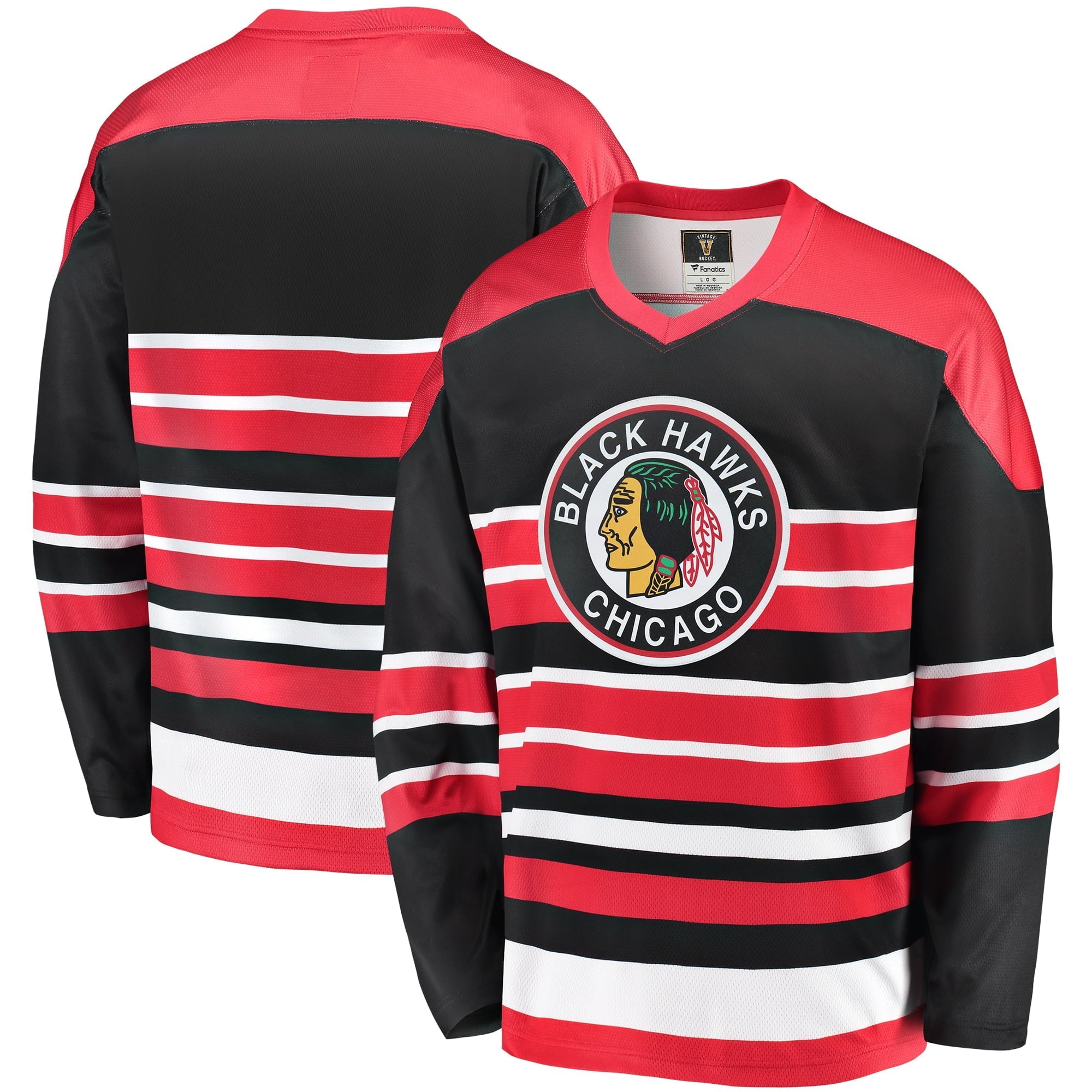 Men's Fanatics Branded Red/Black Chicago Blackhawks Premier Breakaway Heritage Blank Jersey - vstockx