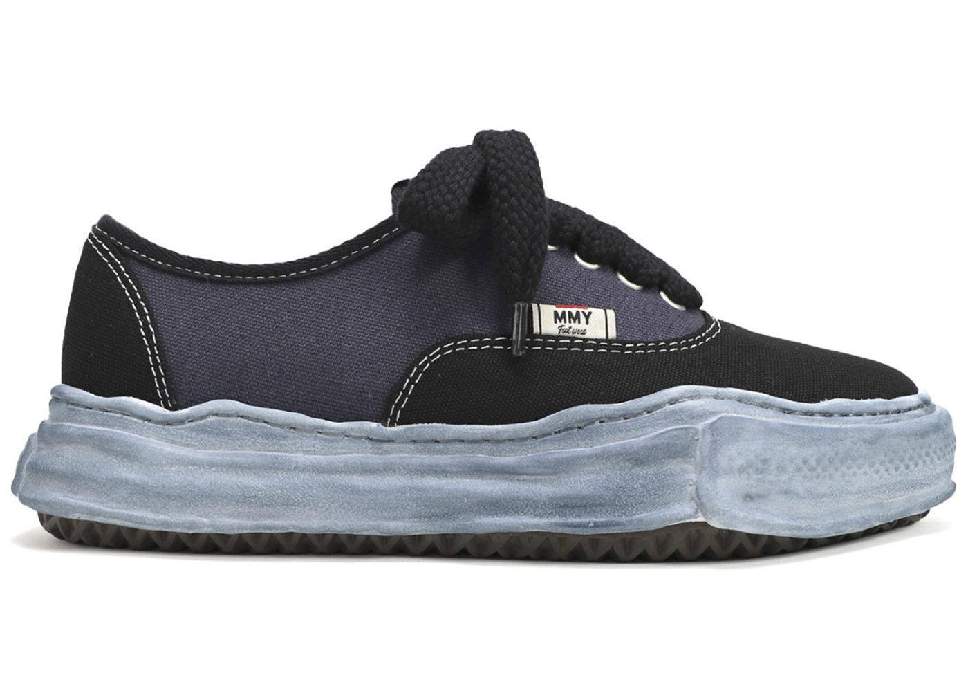 Maison Mihara Yasuhiro Baker OG Sole Over Dyed Canvas Low Black - vstockx