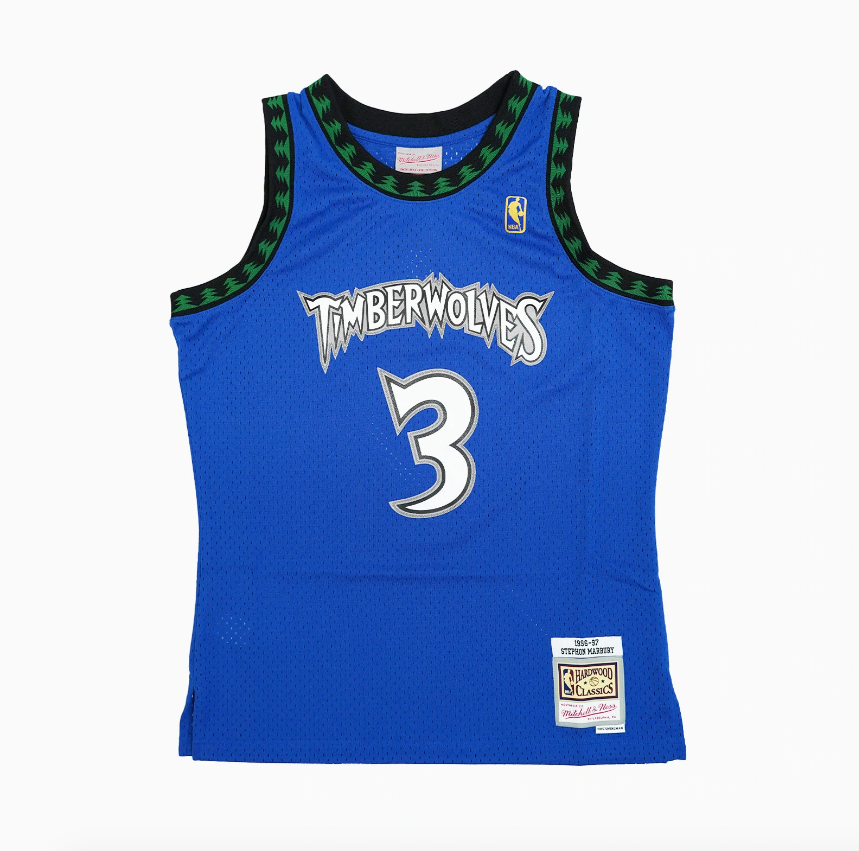Men's Minnesota Timberwolves Stephon Marbury Mitchell & Ness Blue Hardwood Classics Swingman Jersey - vstockx