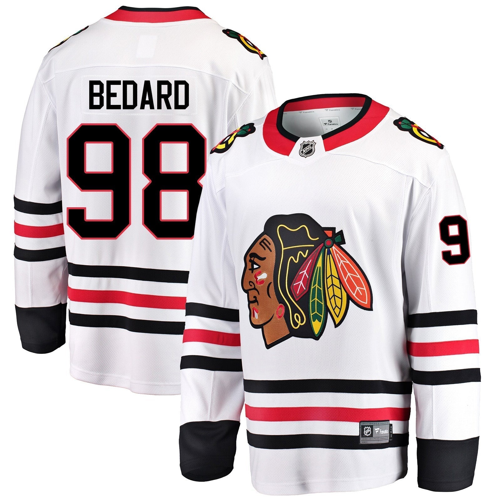 Connor Bedard Chicago Blackhawks Fanatics White Breakaway Men's Away Jersey - vstockx