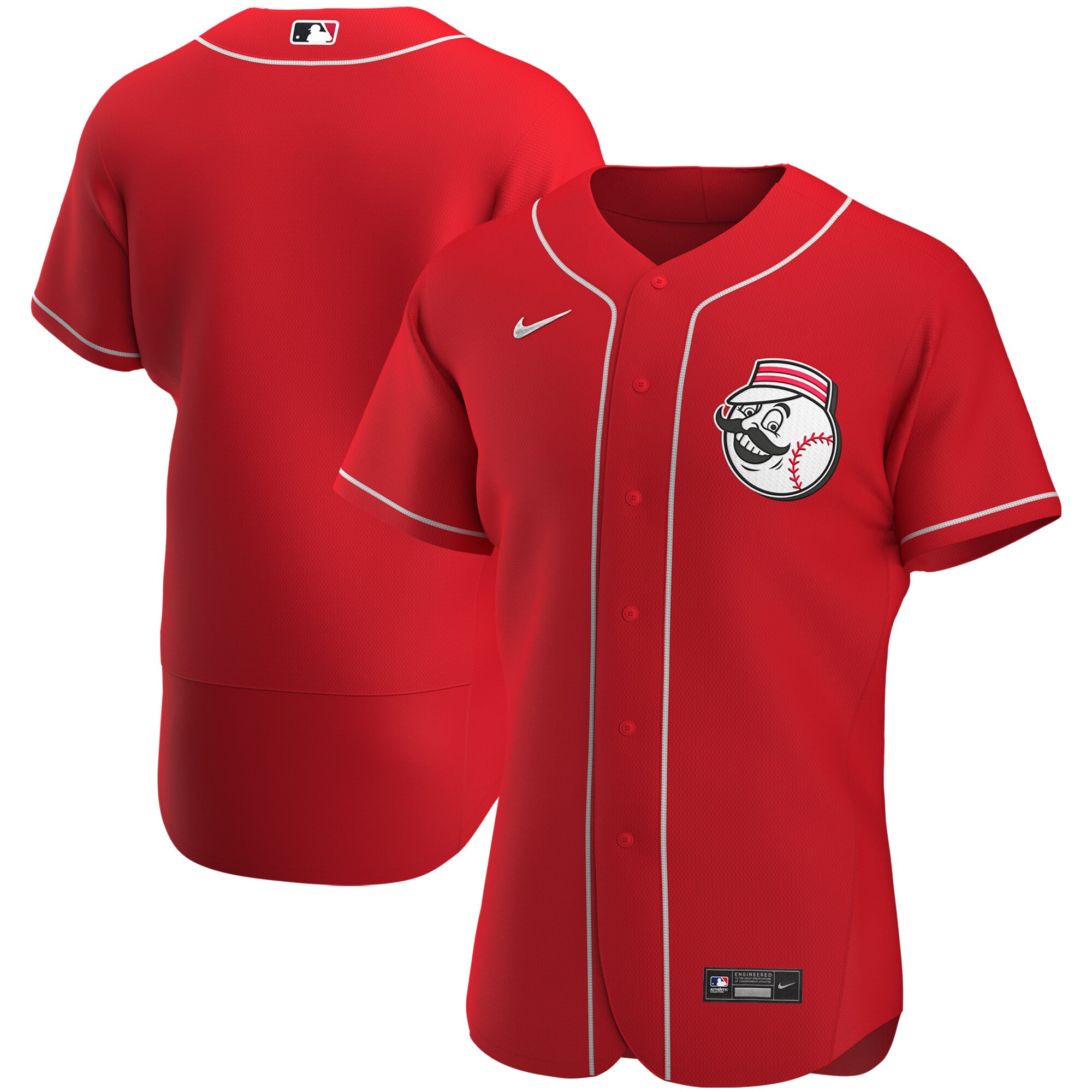 Cincinnati Reds Nike Alternate Authentic Team Logo Jersey - Scarlet - vstockx