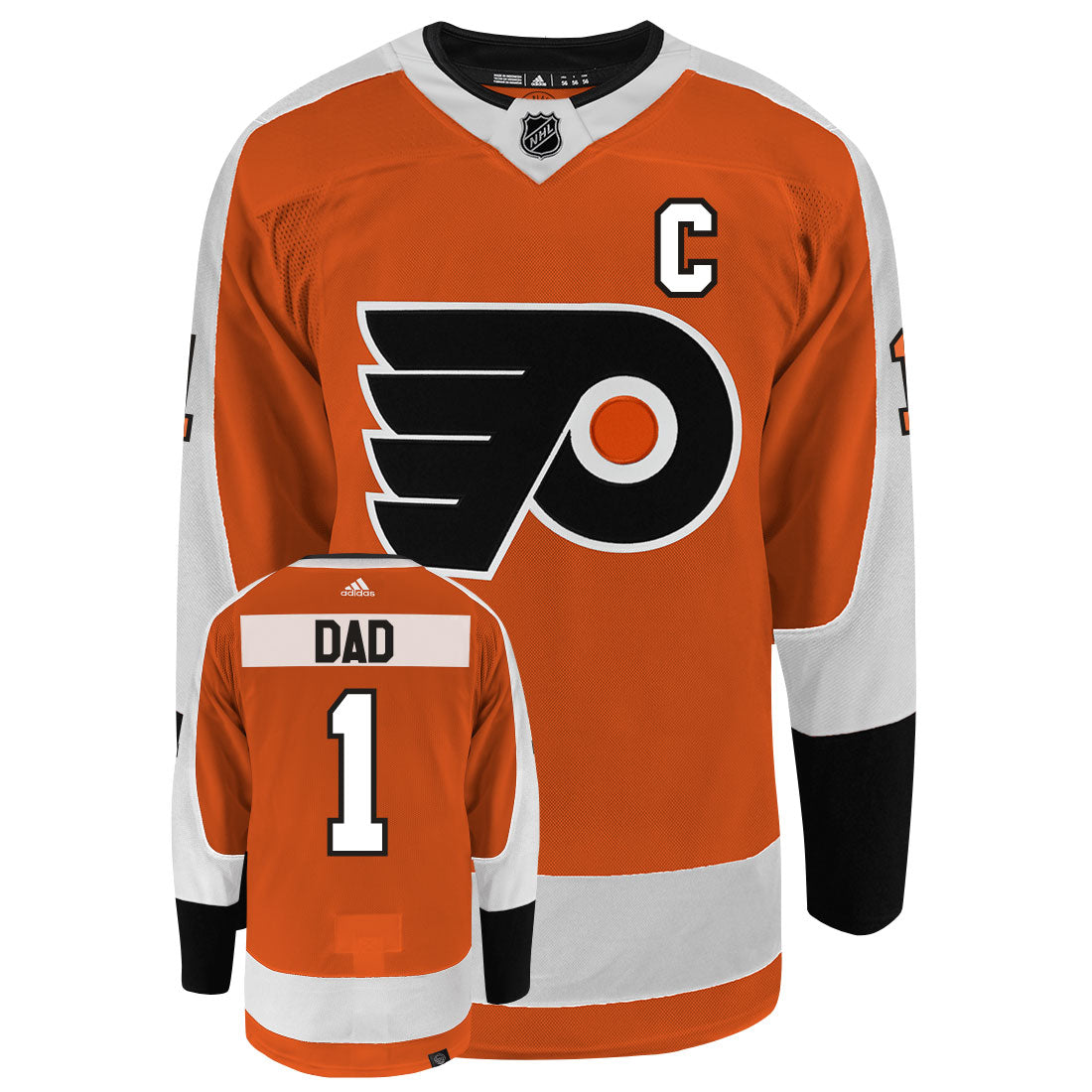 Philadelphia Flyers Dad Number One Adidas Primegreen Authentic NHL Hockey Jersey - vstockx