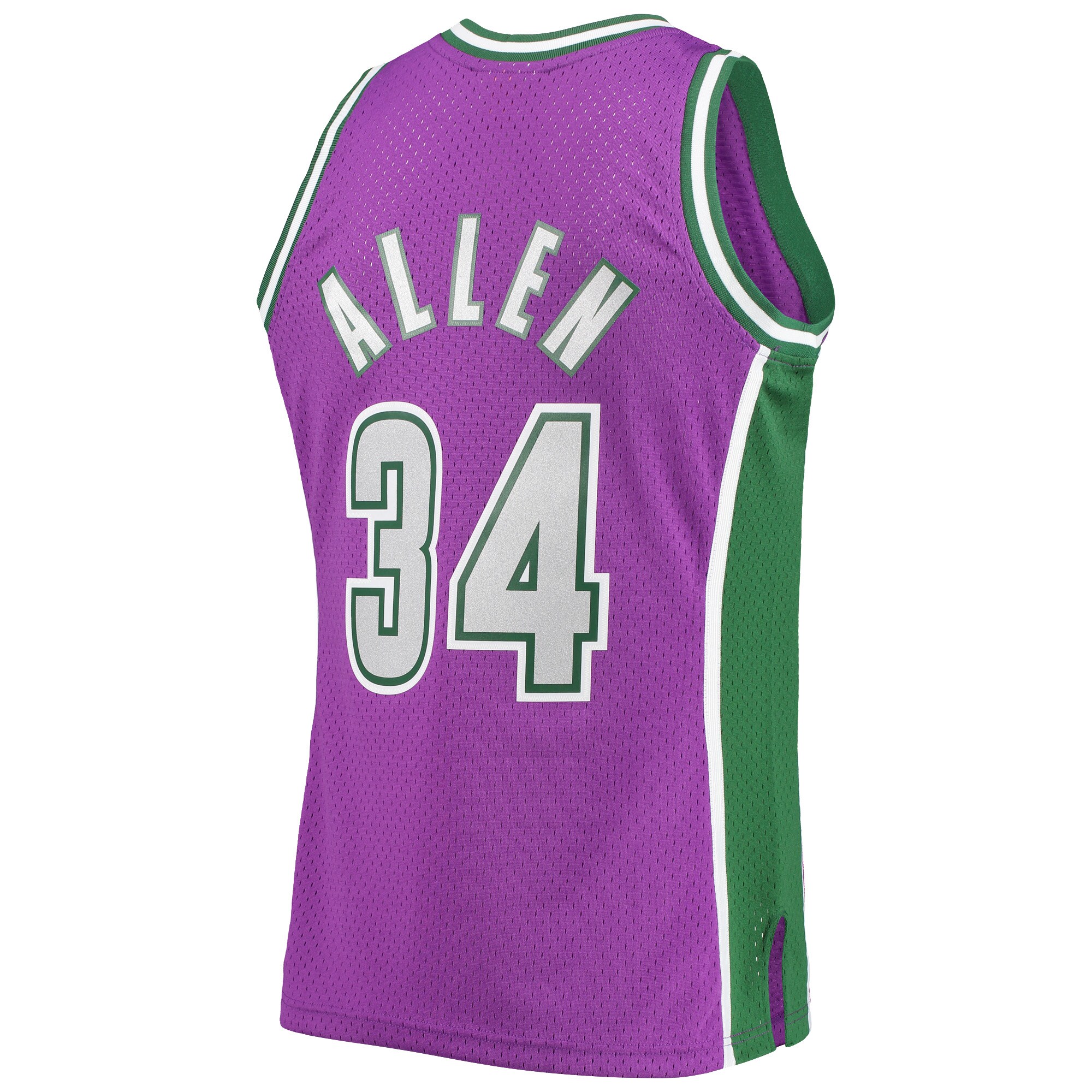 Ray Allen Milwaukee Bucks Mitchell & Ness Hardwood Classics Swingman Jersey - Purple - vstockx