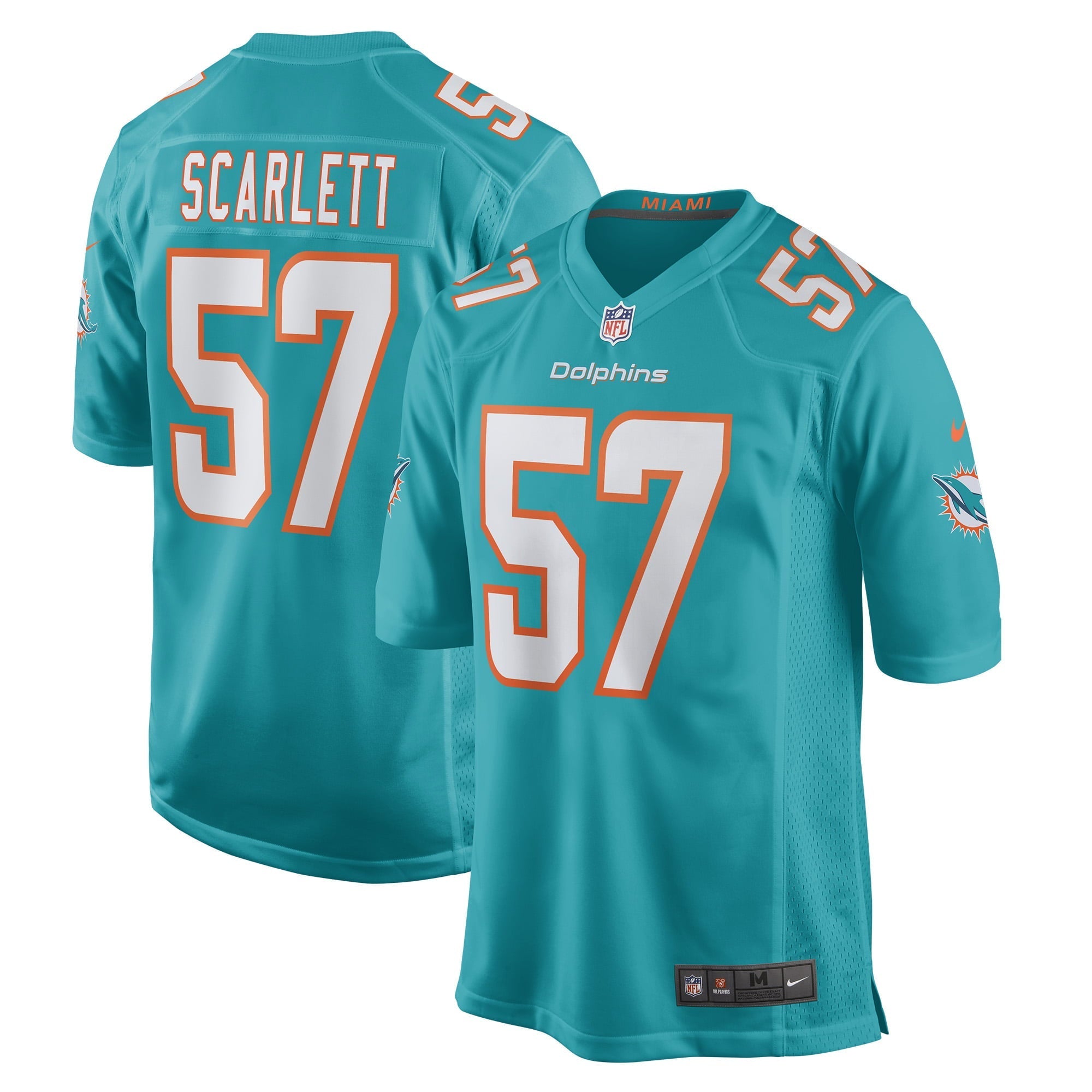 Men's Nike Brennan Scarlett Aqua Miami Dolphins Game Jersey - vstockx