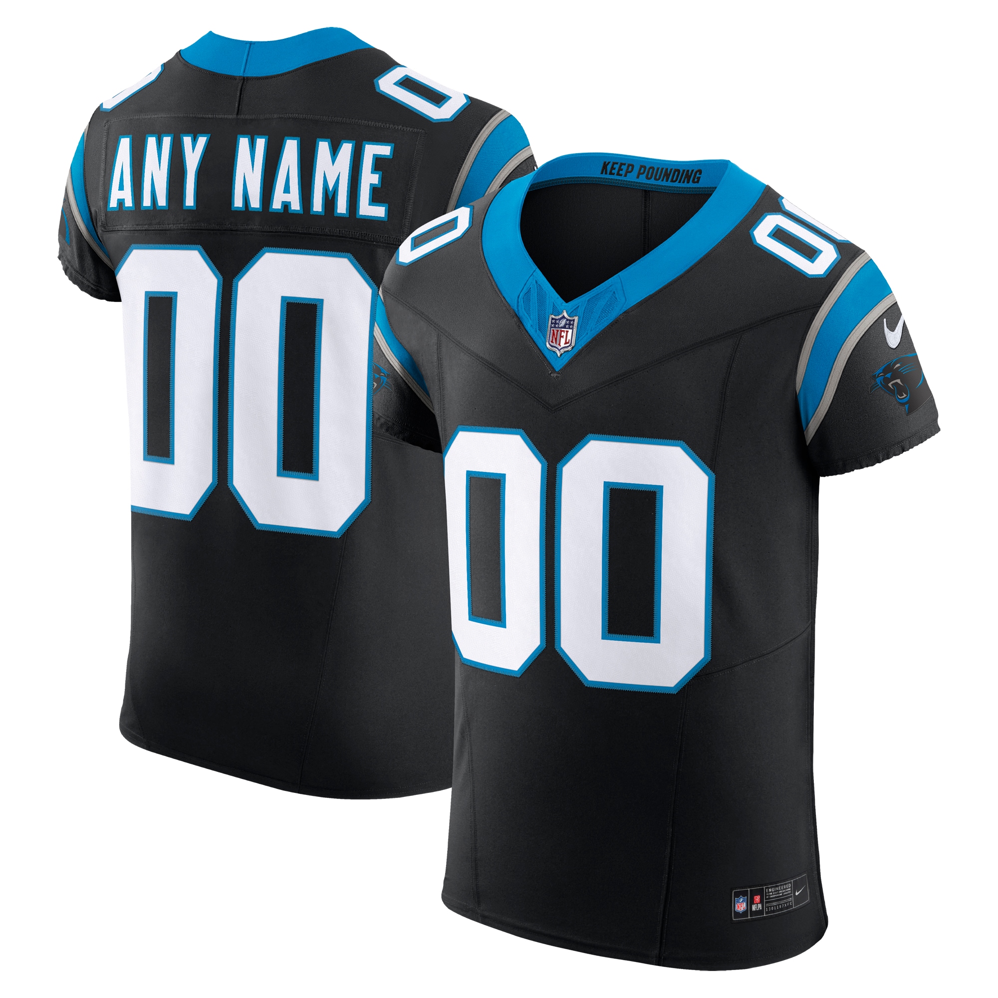 Carolina Panthers Nike Vapor F.U.S.E. Elite Custom Jersey - Black - vstockx