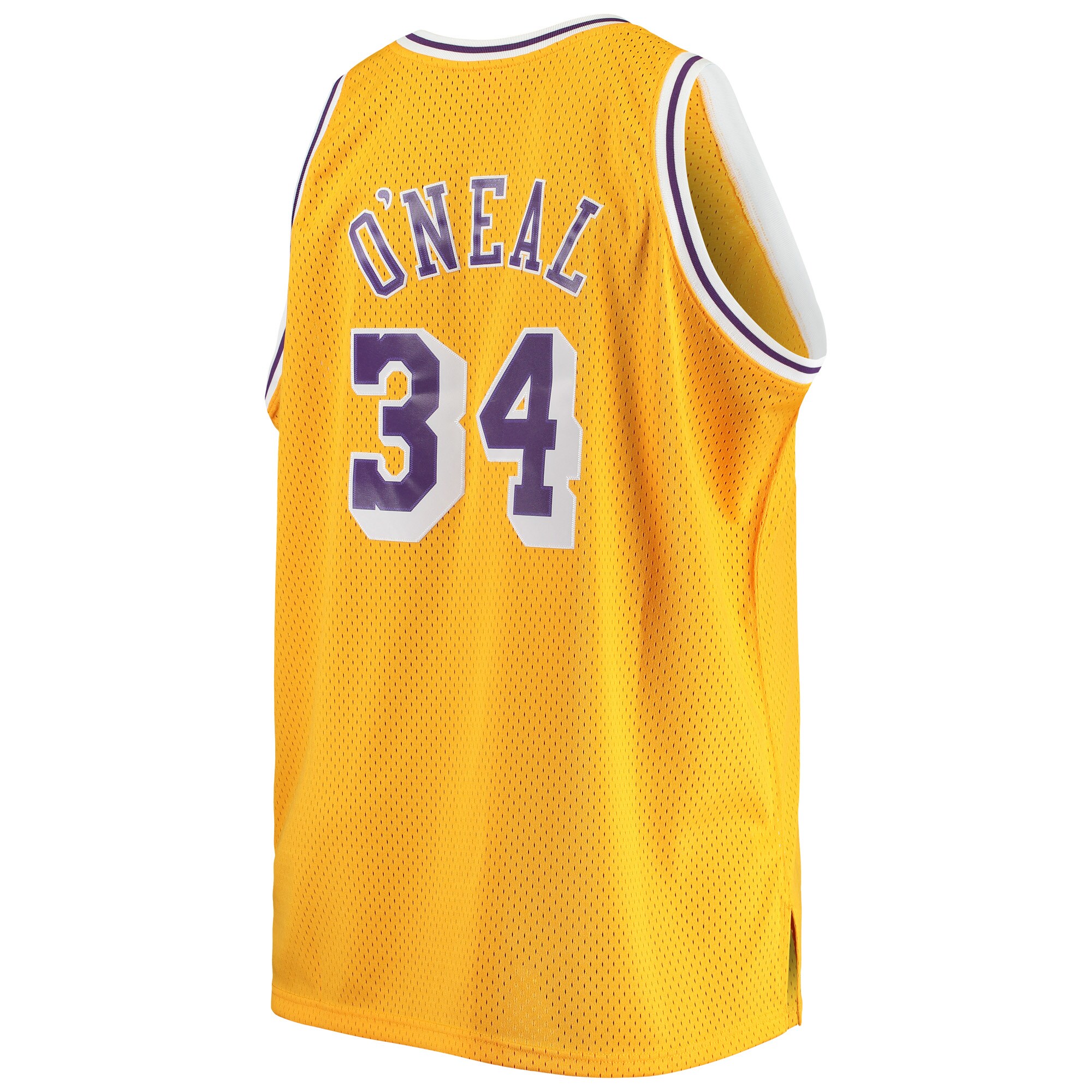 Shaquille O'Neal Los Angeles Lakers Mitchell & Ness Big & Tall Hardwood Classics Jersey - Gold - vstockx
