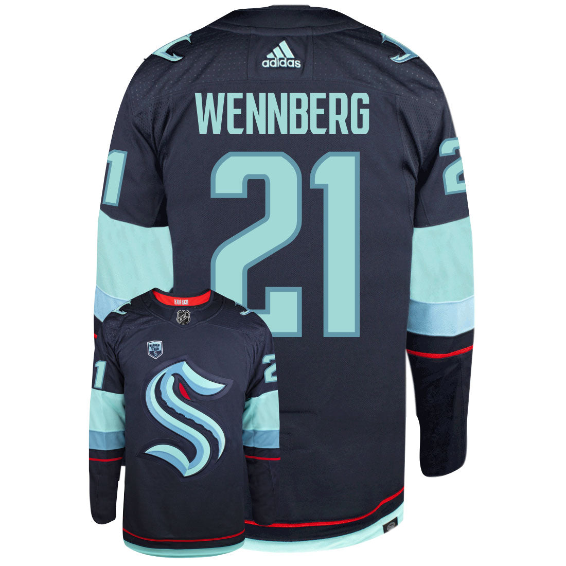 Alex Wennberg Seattle Kraken Adidas Primegreen Authentic NHL Hockey Jersey - vstockx