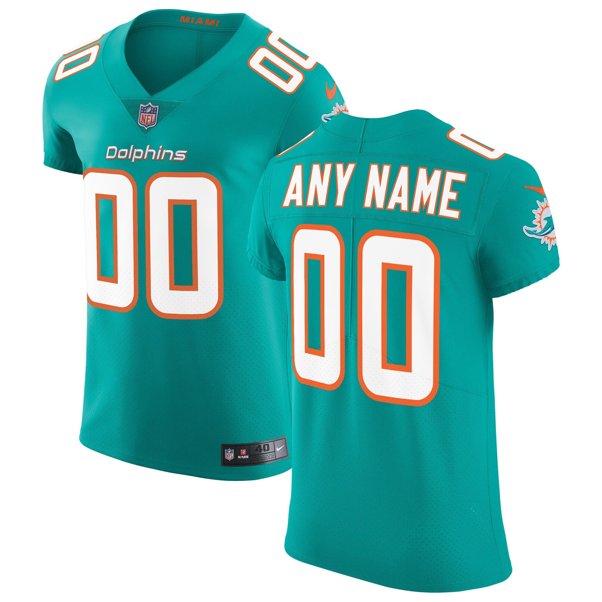 Miami Dolphins Nike Vapor Untouchable Elite Custom Jersey - Aqua - vstockx