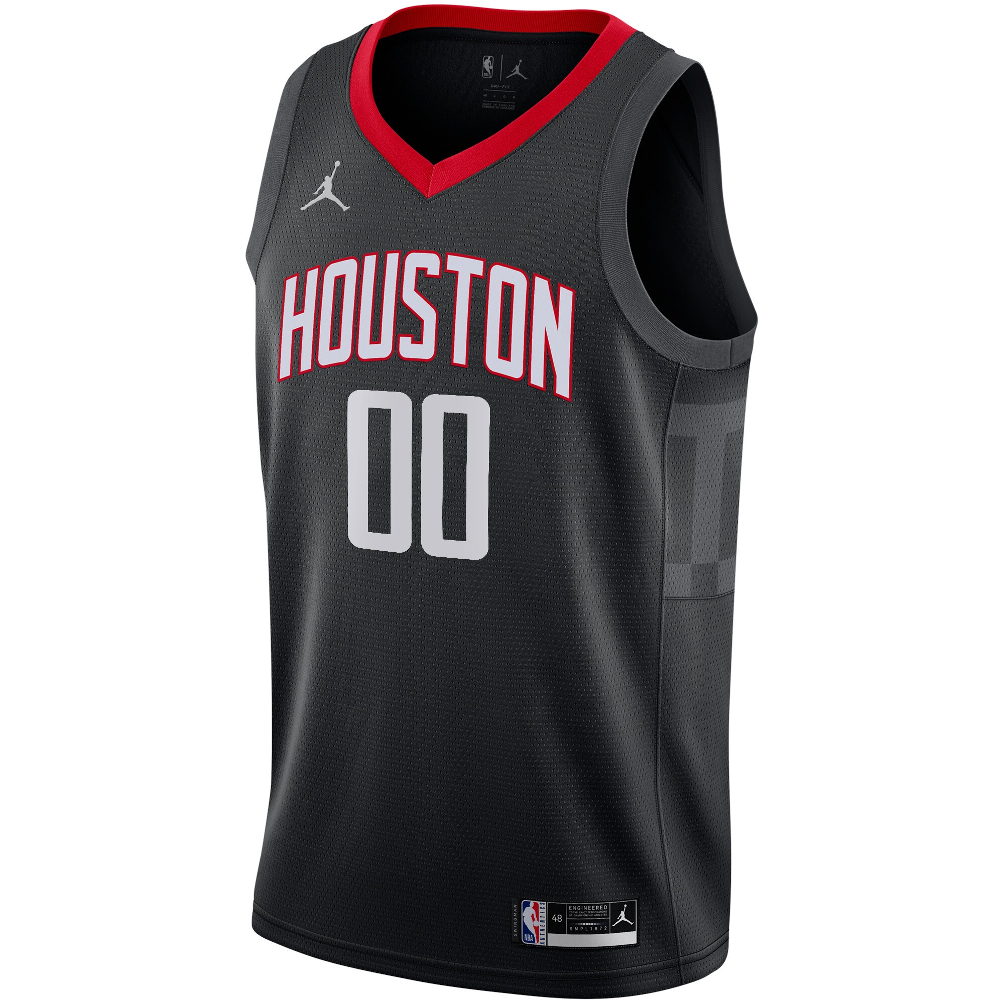 Houston Rockets Jordans Brand Swingman Custom Jersey - Statement Edition - Black - vstockx