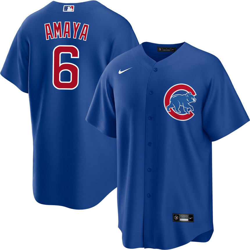 Men's Miguel Amaya Chicago Cubs Alternate Royal Blue Premium Stitch Replica Jersey - vstockx