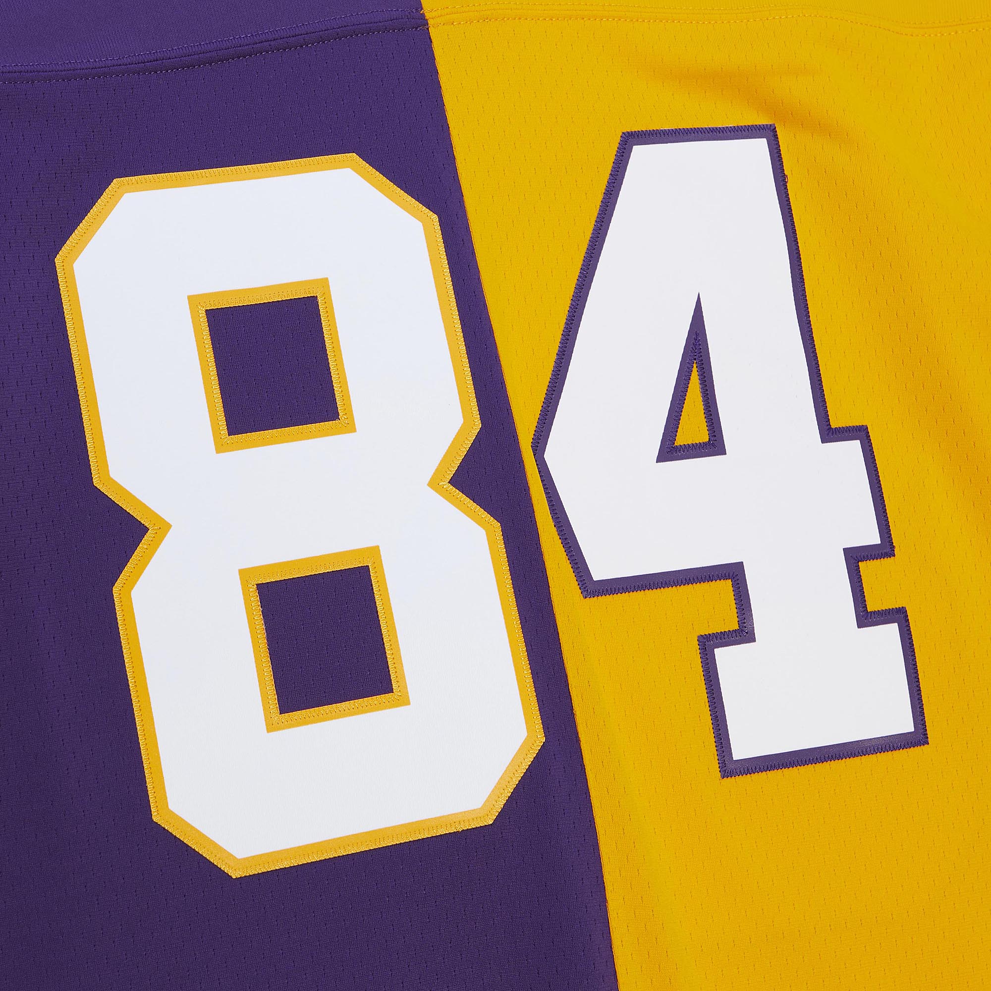 Randy Moss Minnesota Vikings Mitchell & Ness 1998 Split Legacy Replica Jersey - Purple/Gold - vstockx