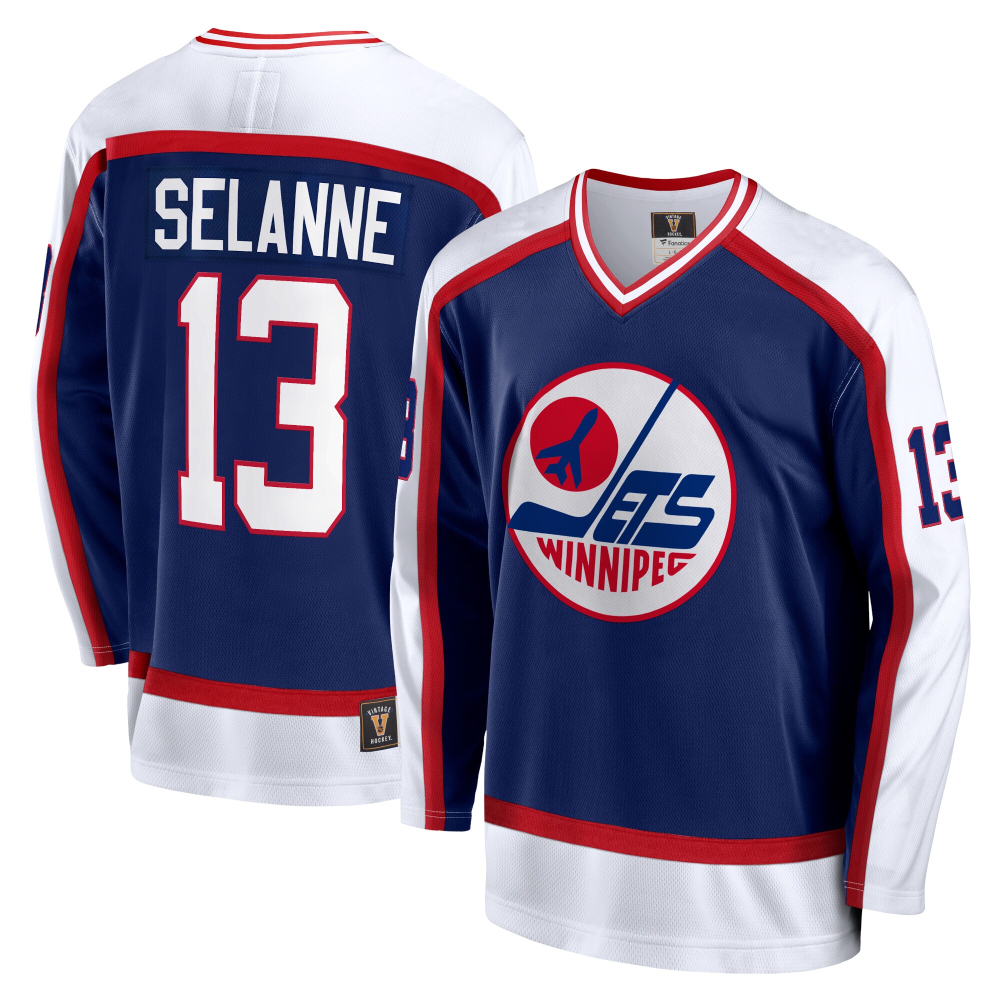 Teemu Selanne Winnipeg Jets Fanatics Branded Breakaway Retired Player Jersey - Navy - vstockx