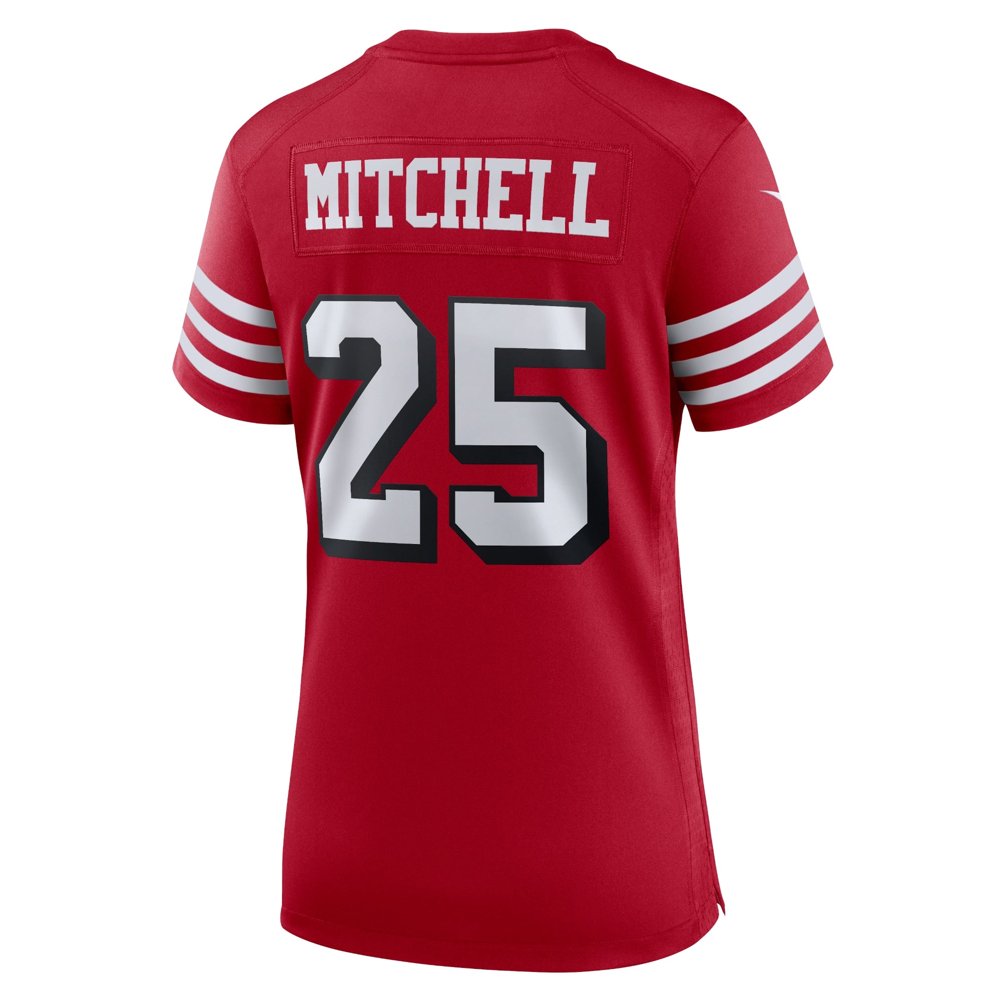 Women's Nike Elijah Mitchell Scarlet San Francisco 49ers Alternate Team Game Jersey - vstockx