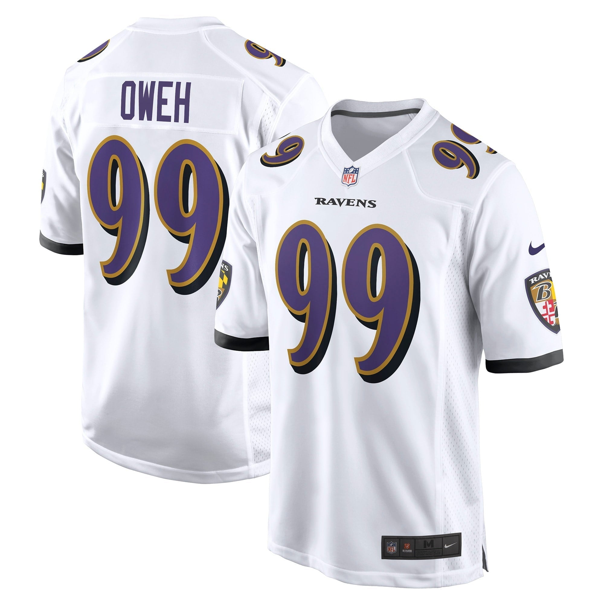 Men's Nike Odafe Oweh White Baltimore Ravens Game Jersey - vstockx