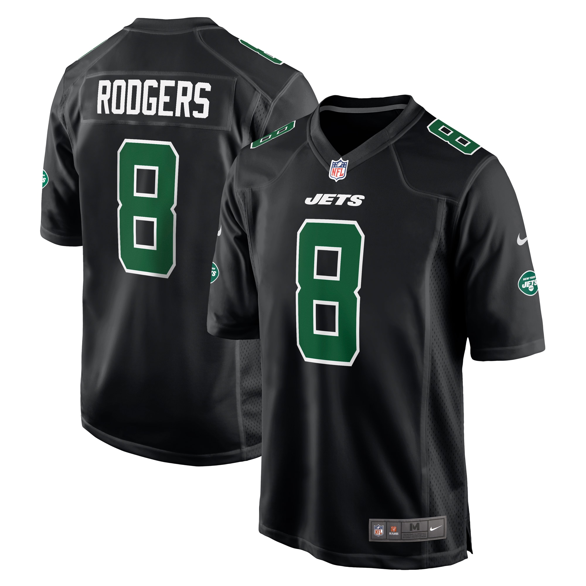 Aaron Rodgers New York Jets Nike Fashion Game Jersey - Black - vstockx