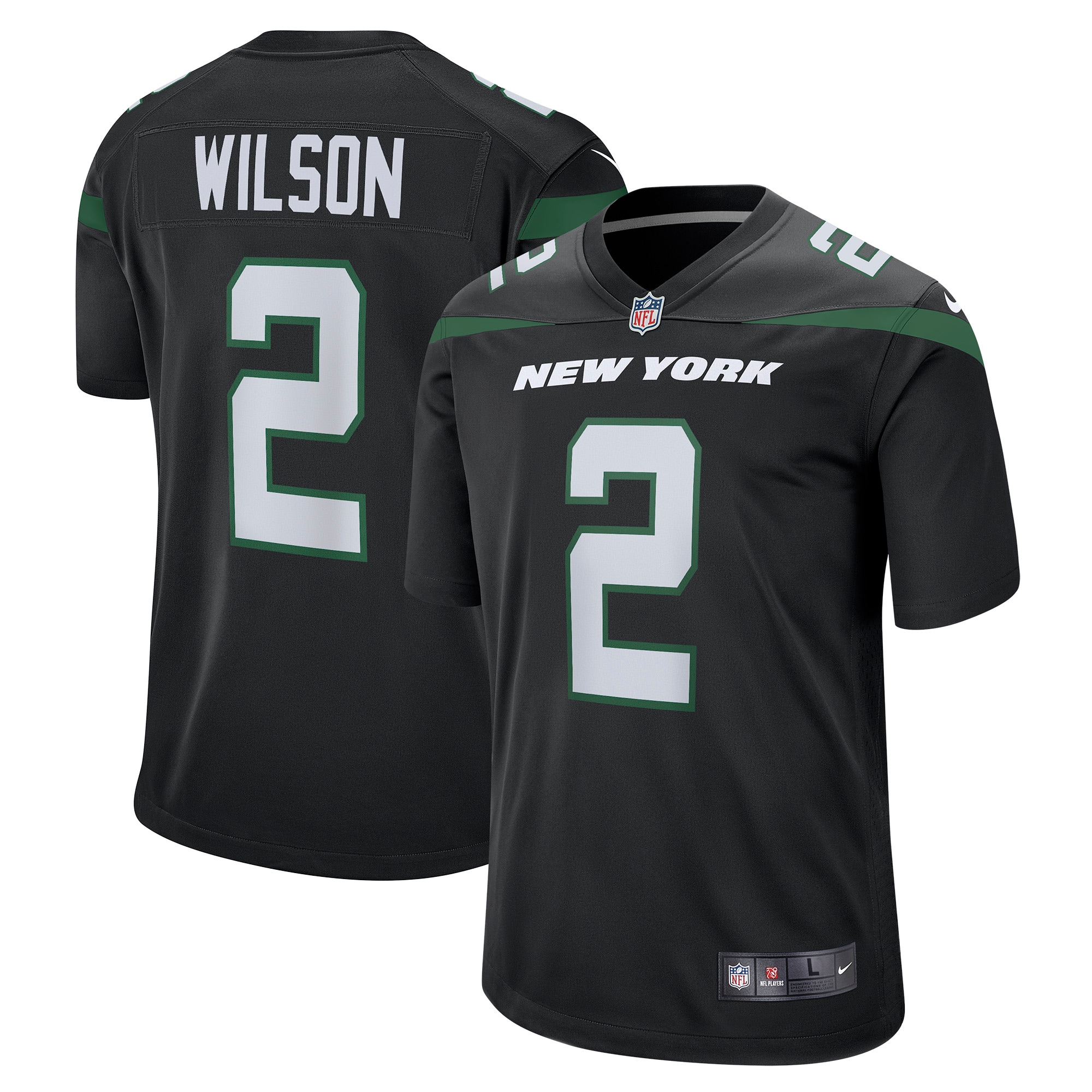 Zach Wilson Nike New York Jets Game Jersey - Stealth Black - vstockx