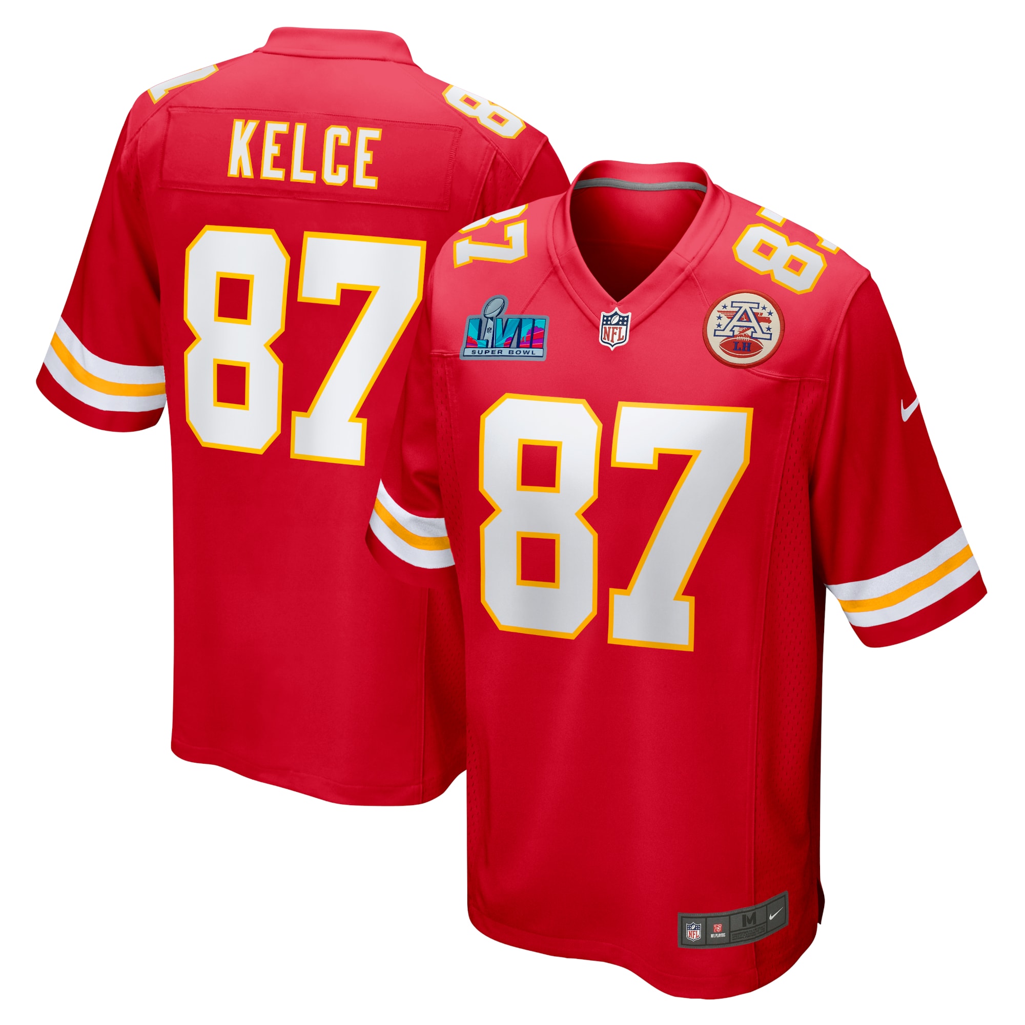 Travis Kelce Kansas City Chiefs Nike Super Bowl LVII Patch Game Jersey - Red - vstockx