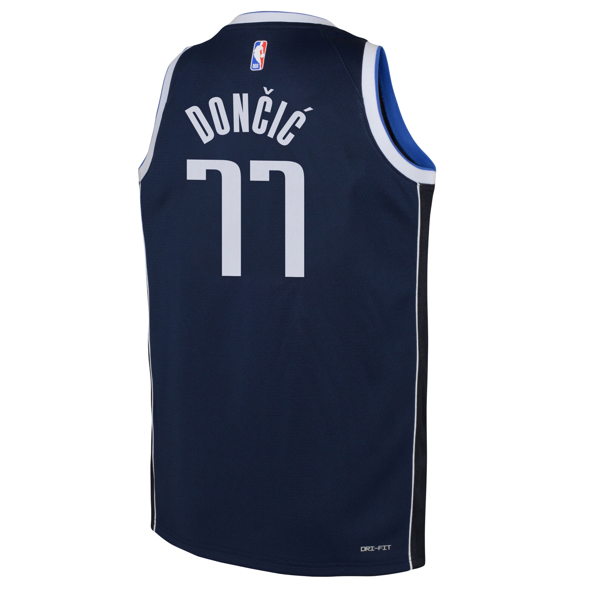 Luka Doncic Dallas Mavericks Jordans Brand Youth Swingman Jersey - Statement Edition - Navy - vstockx