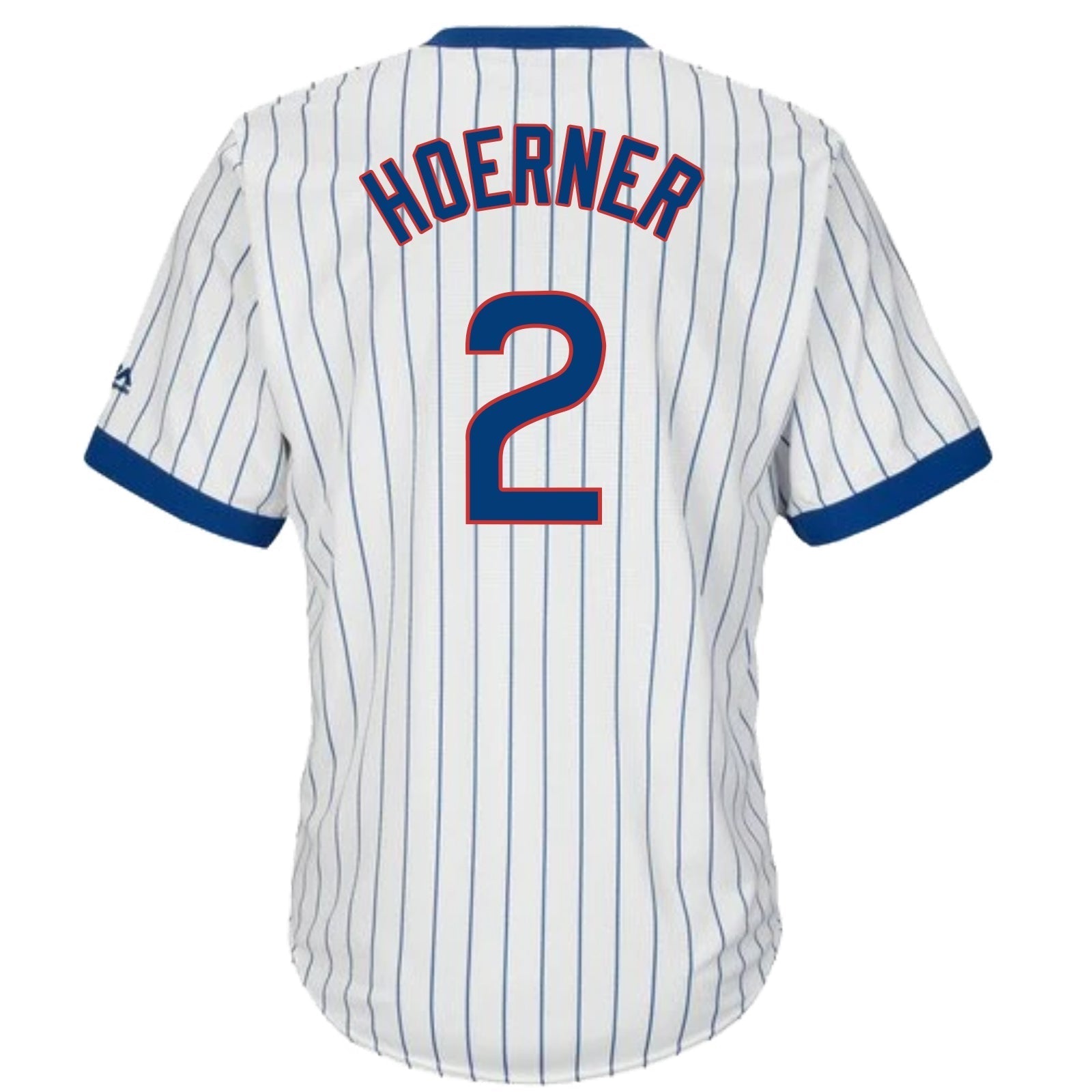 Nico Hoerner Chicago Cubs Cooperstown White Pinstripe V-Neck Home Men's Jersey - vstockx