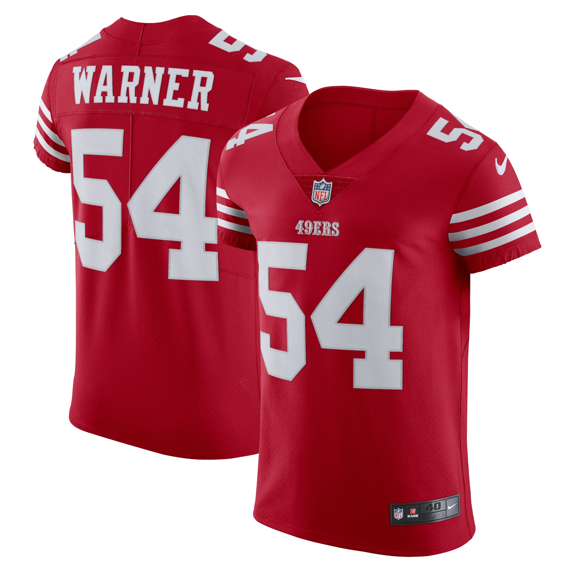 Fred Warner San Francisco 49ers Nike Vapor Elite Jersey - Scarlet - vstockx