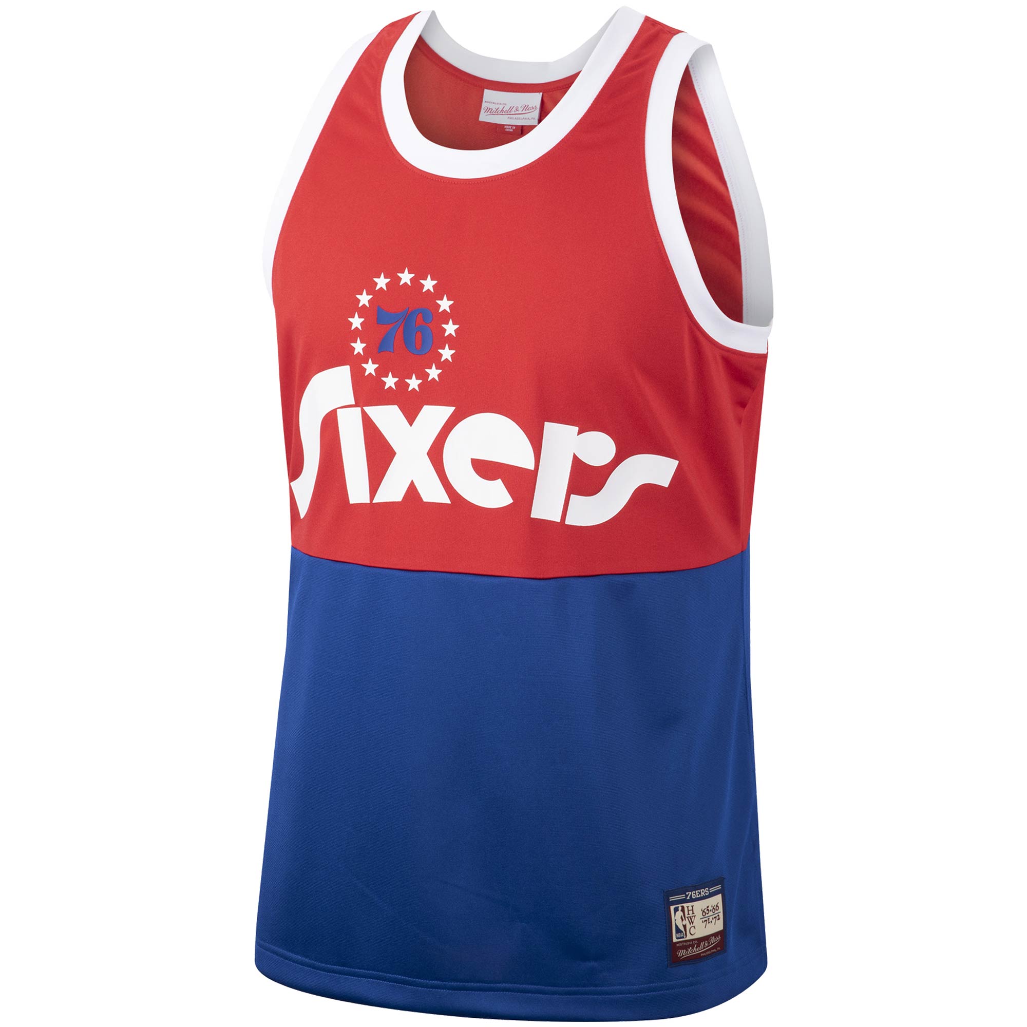 Philadelphia 76ers Mitchell & Ness Hardwood Classics Team Heritage Fashion Jersey - Red - vstockx